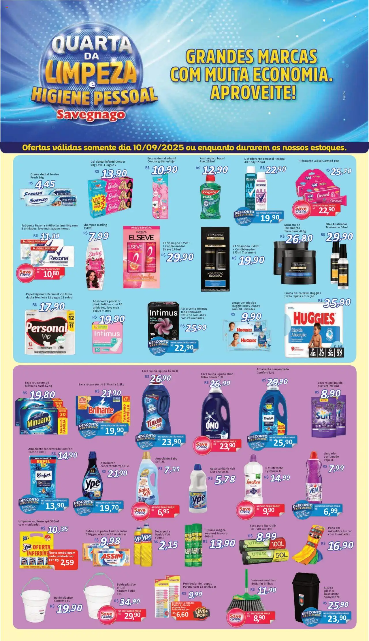 Savegnago Folheto - válido de 10.09.2025 | Página: 1 | Produtos: Pó, Lenço, Creme, Absorvente