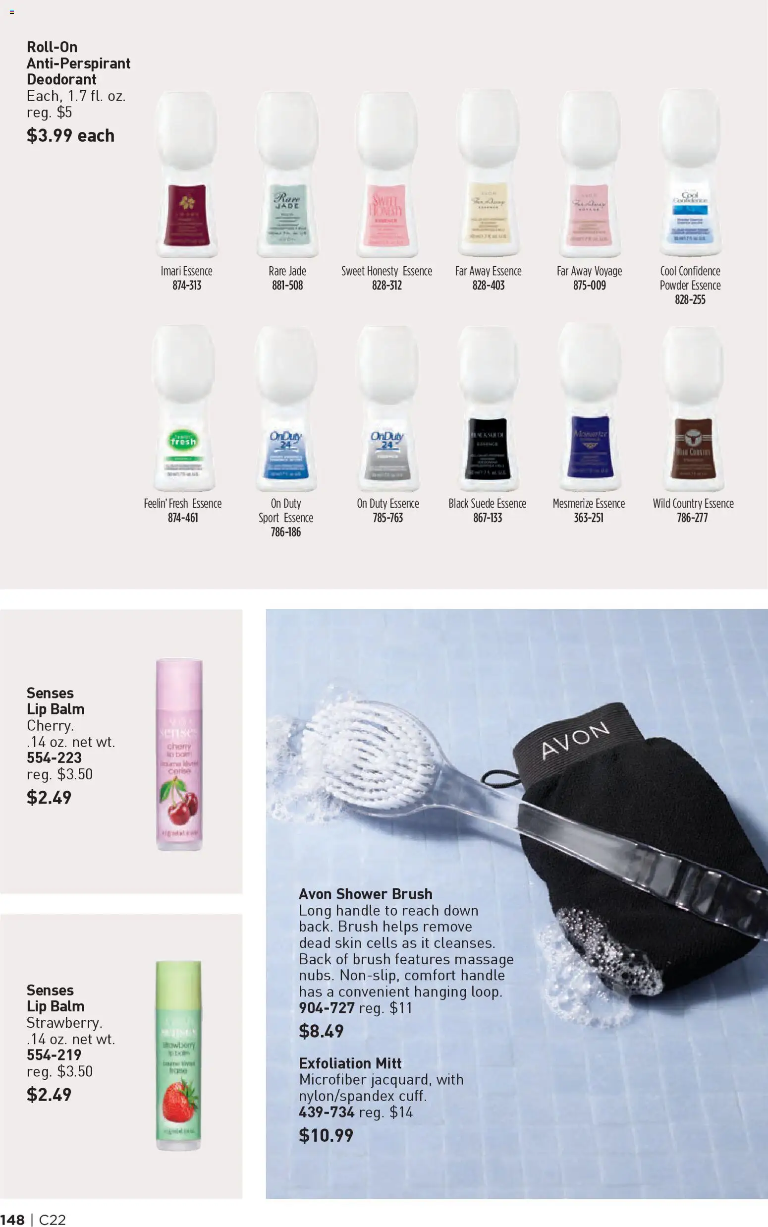 Avon Brochure - valid from 22.10.2025 | Page: 148 | Products: Shower, Powder, Deodorant, Antiperspirant