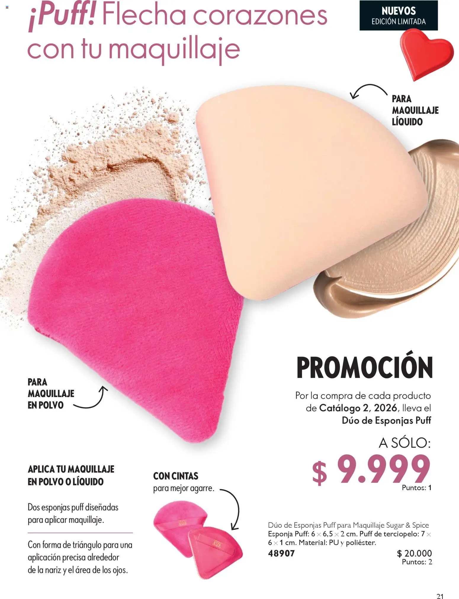 Oriflame revista - valida desde el 24.01.2026 | Página: 21 | Productos: Esponja, Maquillaje, Polvo