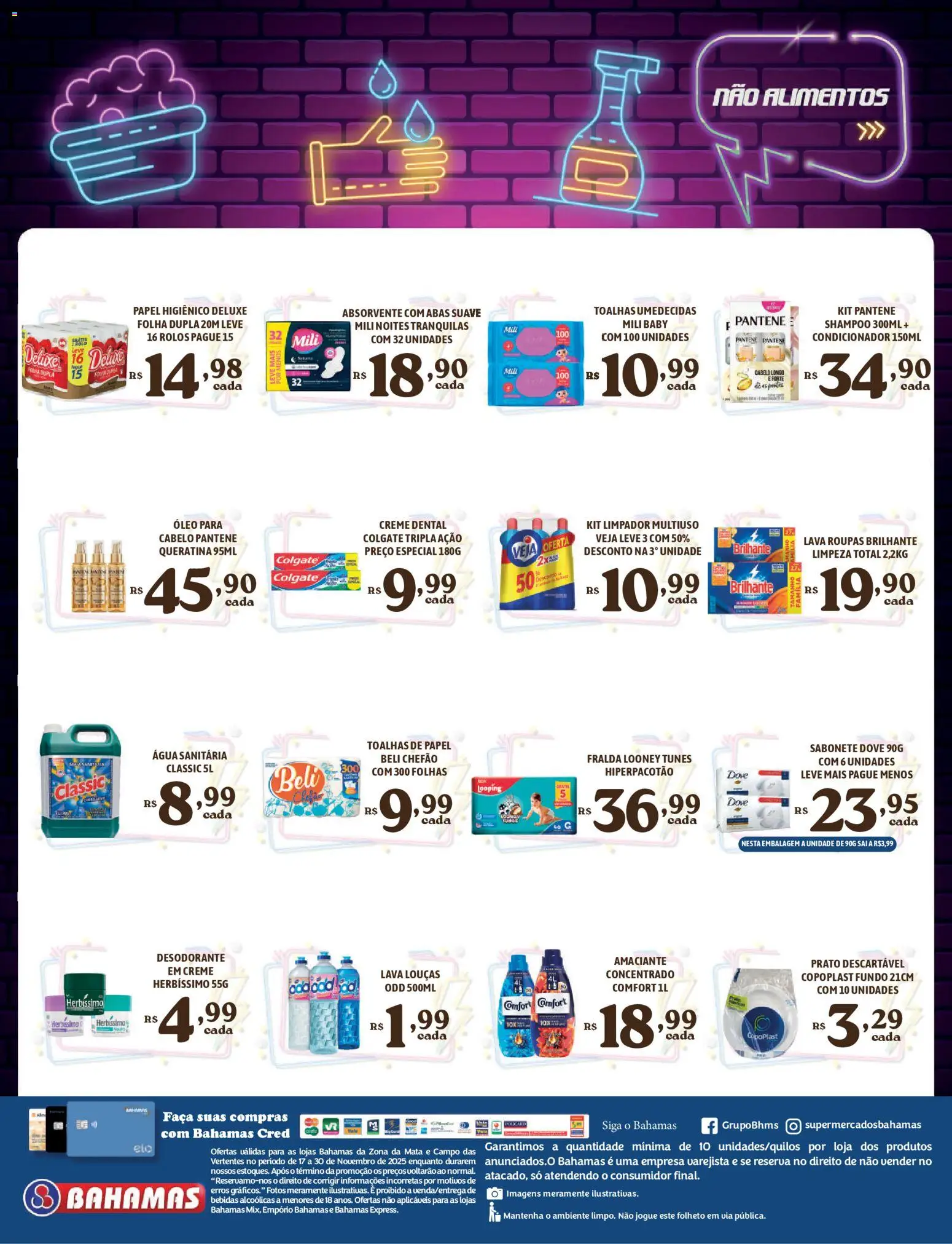 Bahamas Supermercados Folheto - válido de 17.11.2025 | Página: 12 | Produtos: Condicionador, Limpador multiuso, Óleo, Roupas