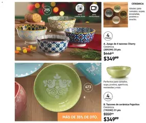 Vista previa de A. Juego de 4 tazones Cherry Cerámica., Set of 4 Cherry ceramic bowls., nuevo folleto de la tienda, válido en México a partir del 20.02.2026 | Página: 65 | Productos: Juego, Microondas, Lavavajillas, Bowl