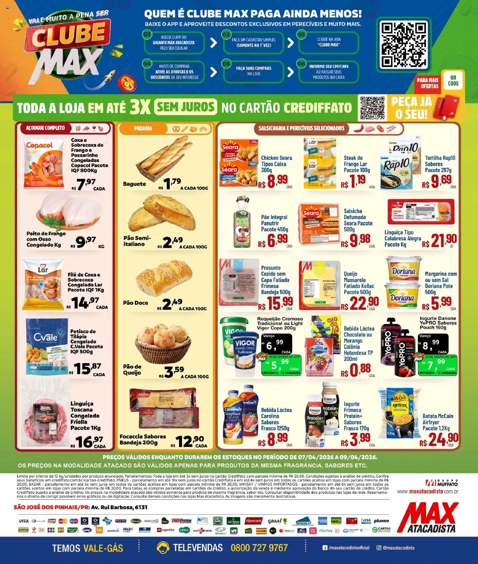 Max Atacadista Folheto - válido de 07.04.2026 | Página: 2 | Produtos: Doriana, Tilápia, Sal, Margarina