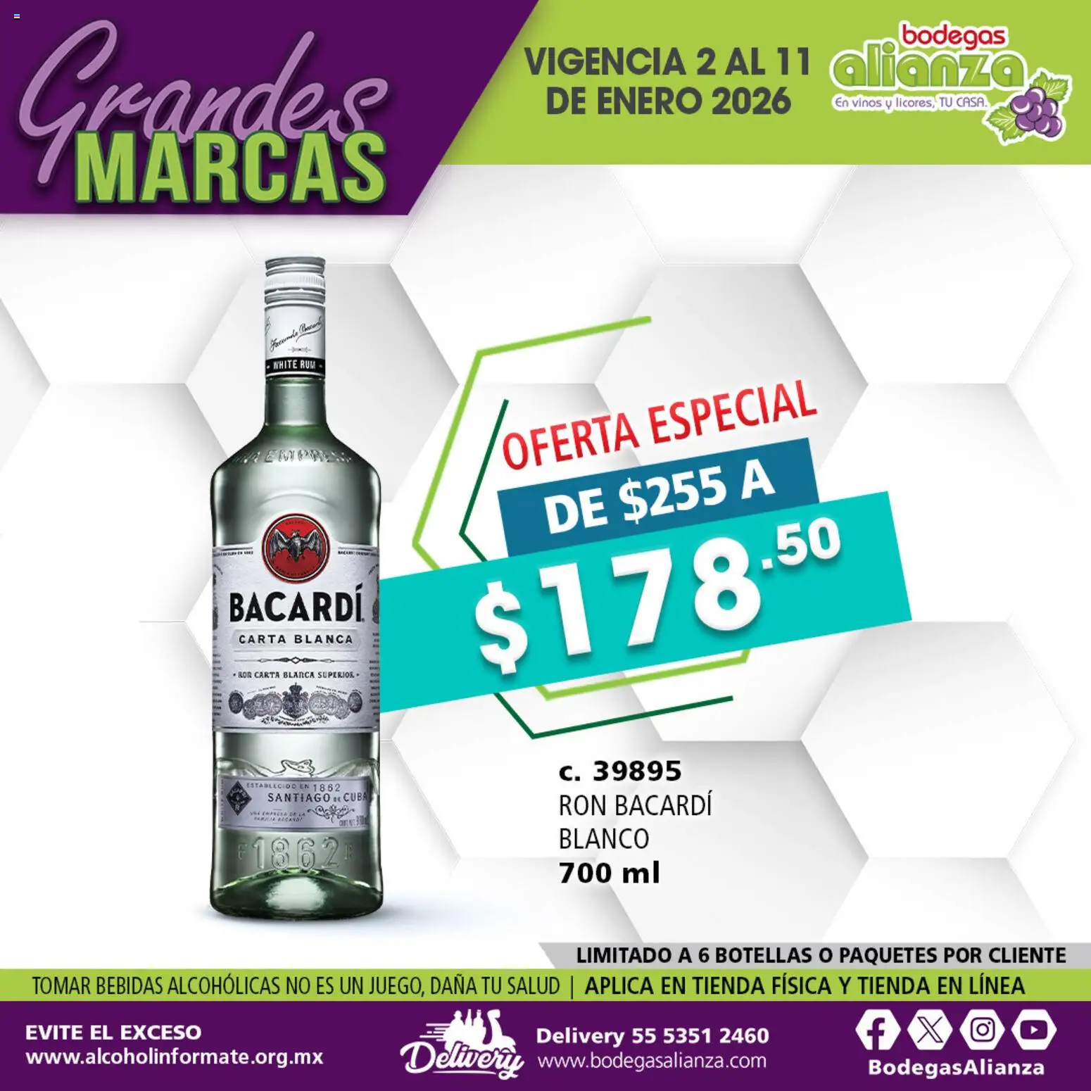 Nuevas ofertas de Bodegas Alianza válidas en toda la República Mexicana desde el 02.01.2026. ¡Encuentra las mejores ofertas en Bodegas Alianza catálogo Grandes Marcas! | Página: 1