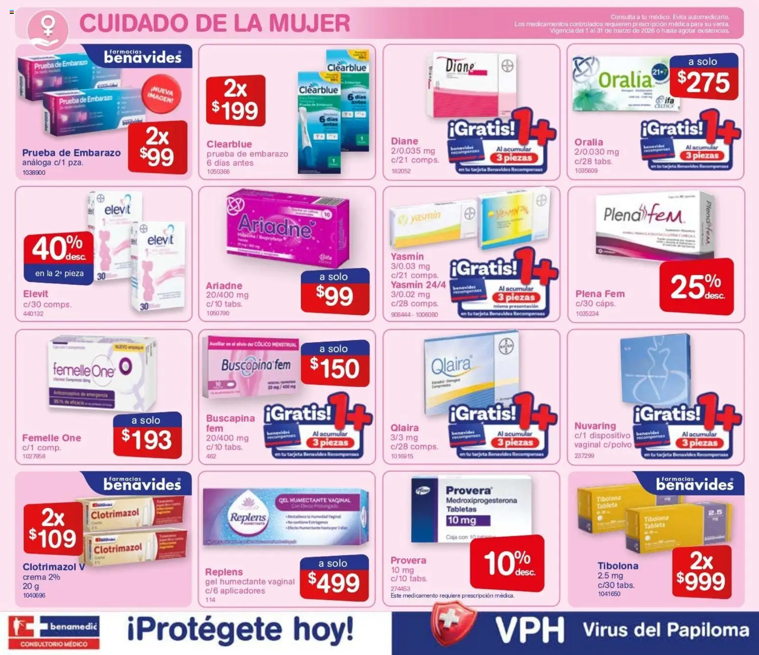 Nuevas ofertas de Farmacia Benavides válidas en toda la República Mexicana desde el 01.01.2026. ¡Encuentra las mejores ofertas en Farmacia Benavides catálogo! | Página: 14 | Productos: Crema, Caja, Tableta