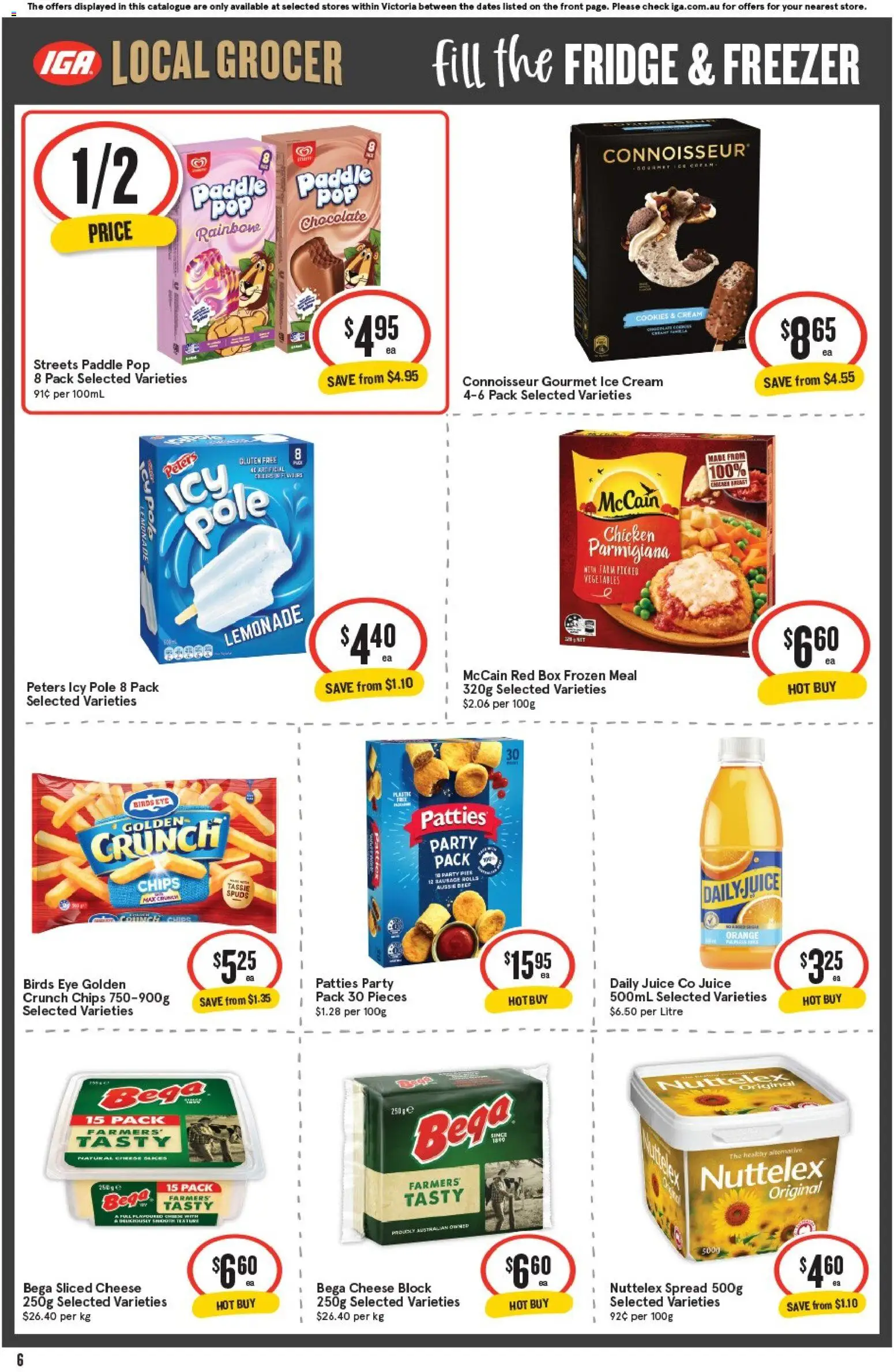 IGA catalogue - valid from 25.02.2026 | Page: 6 | Products: Chocolate, Chicken, Chips, Freezer