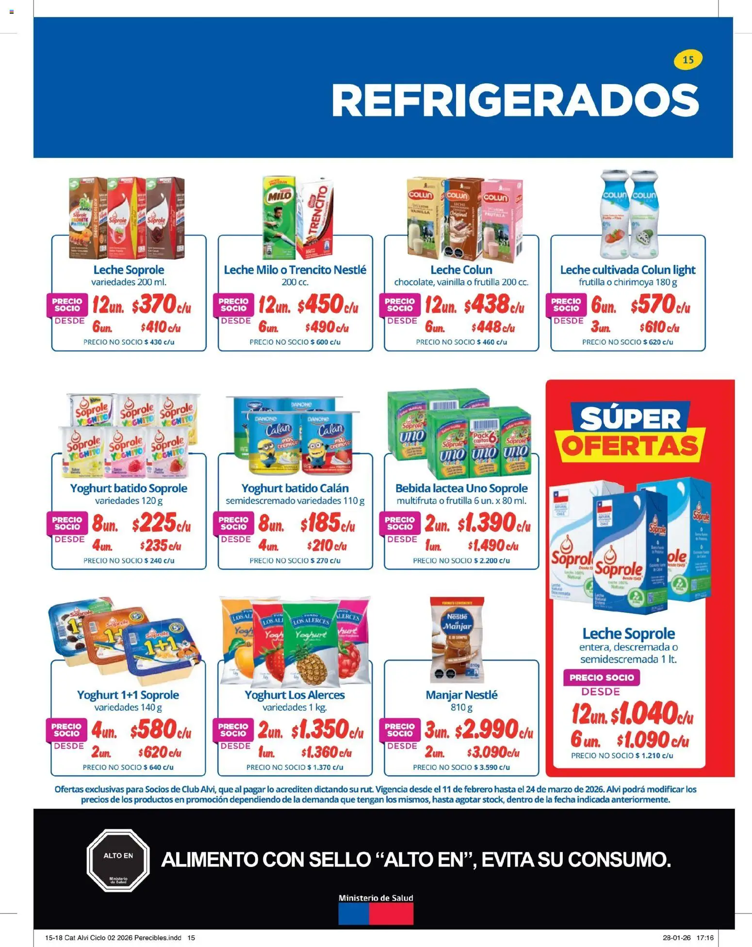 Alvi catálogo │ válido desde el 11.02.2026 | Página: 15 | Productos: Leche, Frutilla, Manjar