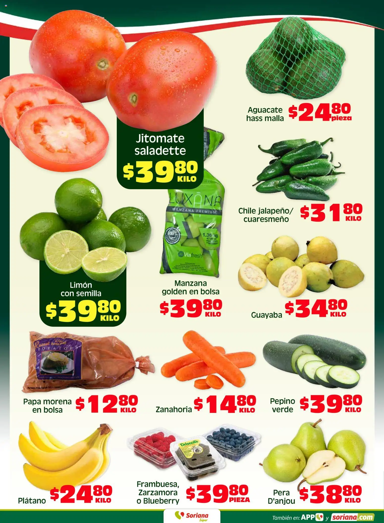 Nuevas ofertas de Soriana válidas en toda la República Mexicana desde el 27.03.2026. ¡Encuentra las mejores ofertas en Soriana Fin de Semana Súper: Saltillo y Torreón! | Página: 2 | Productos: Bolsa, Manzana, Limón, Zanahoria
