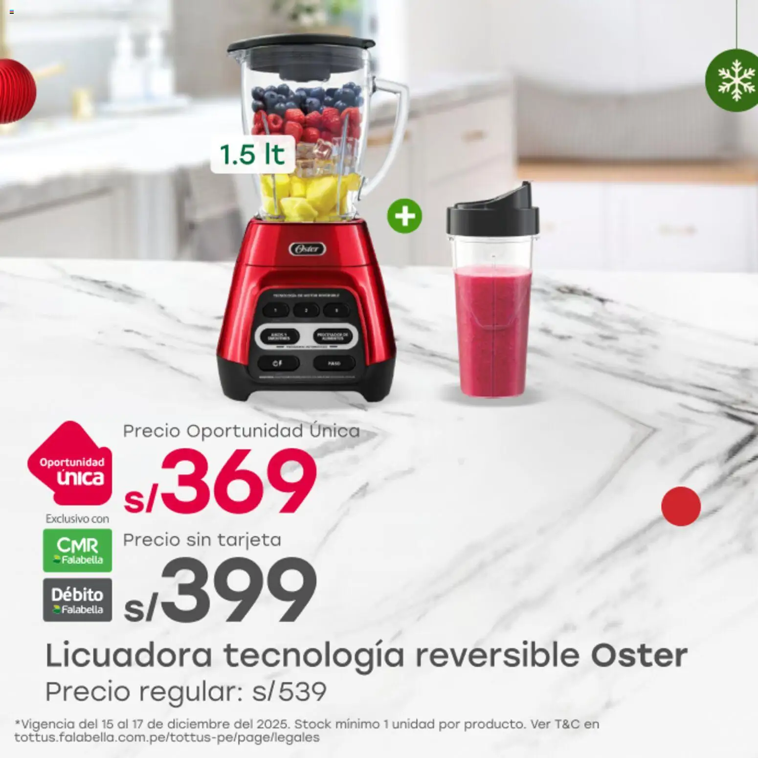 Catálogo Tottus válido desde 15.12.2025 | Página: 1 | Productos: Licuadora