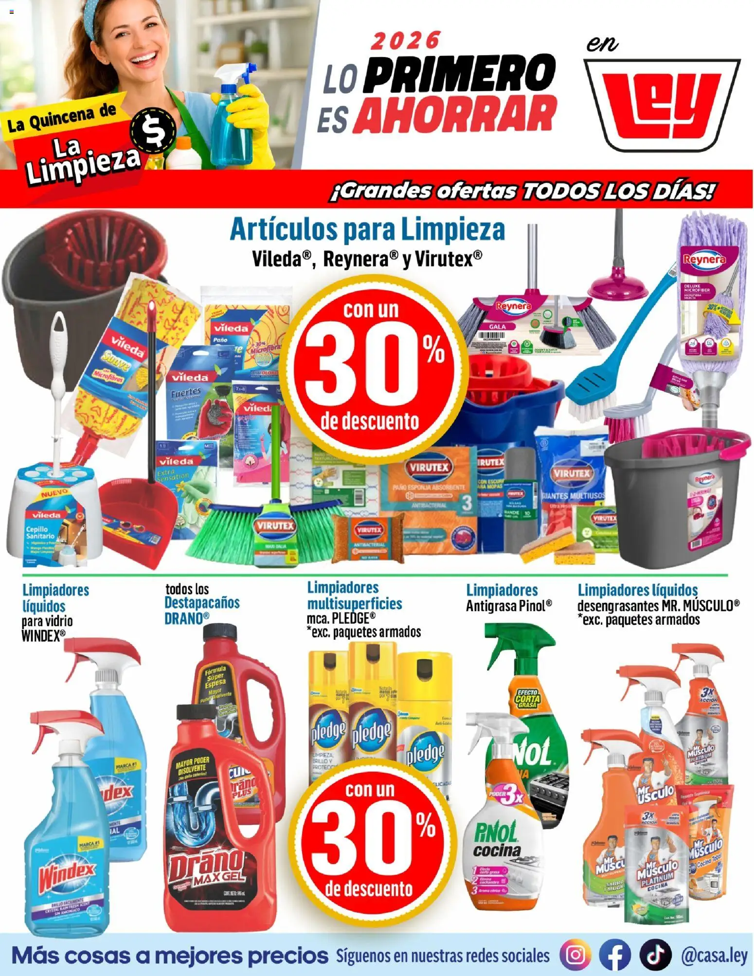 Nuevas ofertas de Casa Ley válidas en toda la República Mexicana desde el 02.01.2026. ¡Encuentra las mejores ofertas en Casa Ley folleto Quincena de la Limpieza! | Página: 6 | Productos: Cepillo, Esponja, Brillo, Cocina