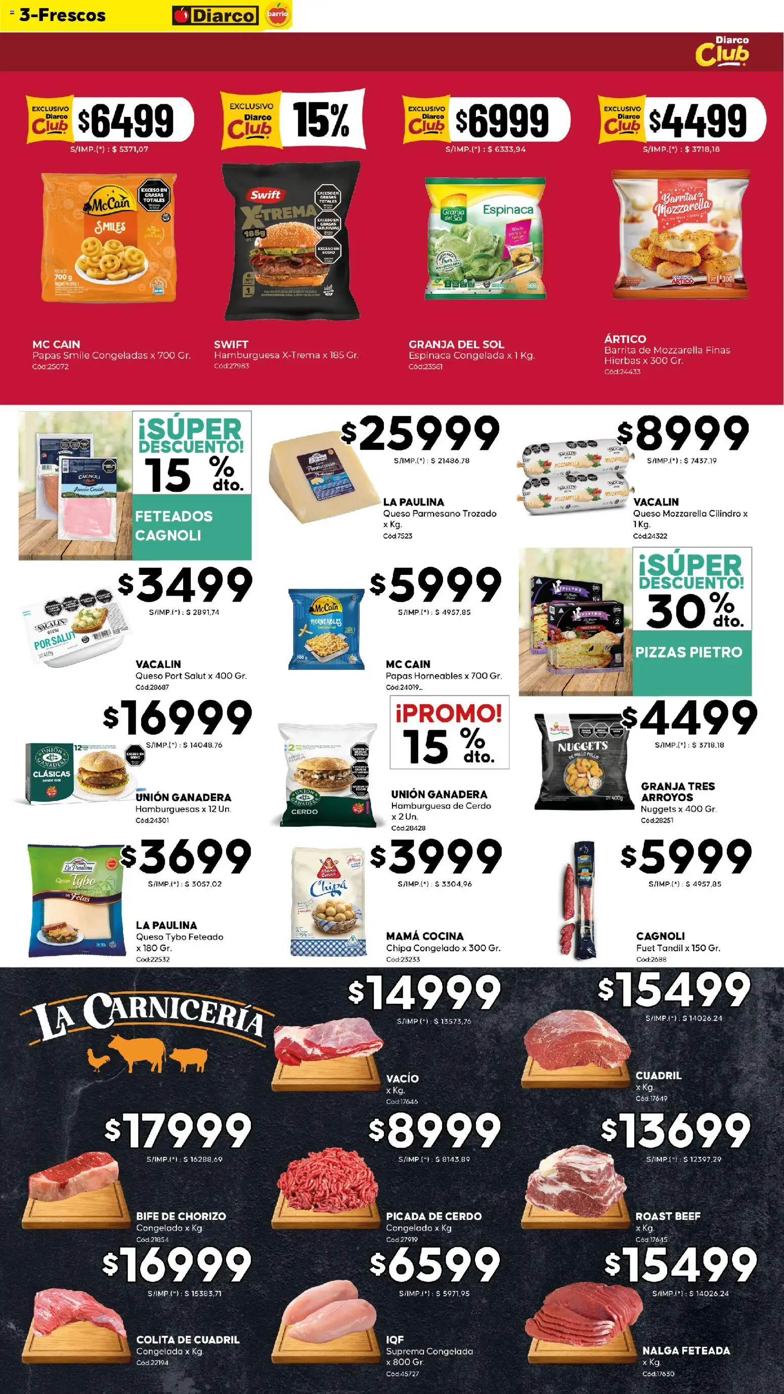 Diarco ofertas - BARRIO │ válido desde el 12.01.2026 | Página: 3 | Productos: Pollo, Queso, Chorizo, Espinaca