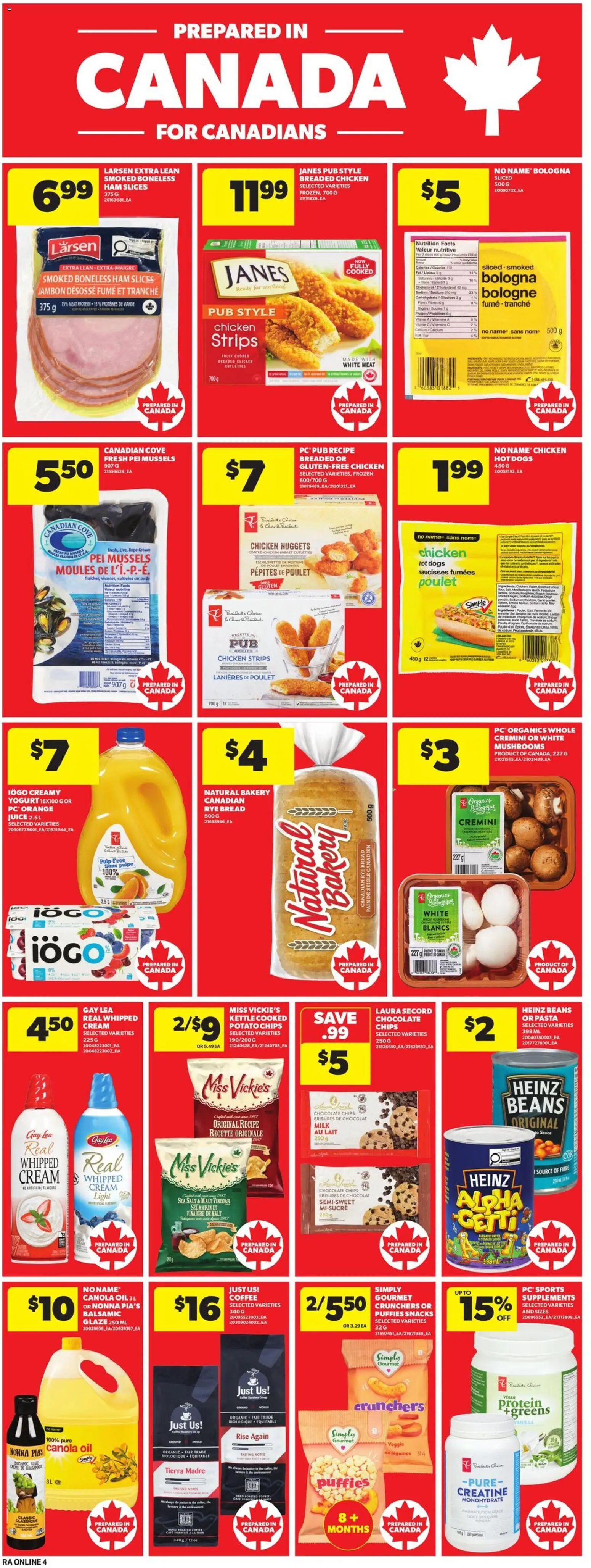 Atlantic Superstore flyer valid from 02.04.2026 | Page: 14 | Products: Cream, Milk, Yogurt, Ham