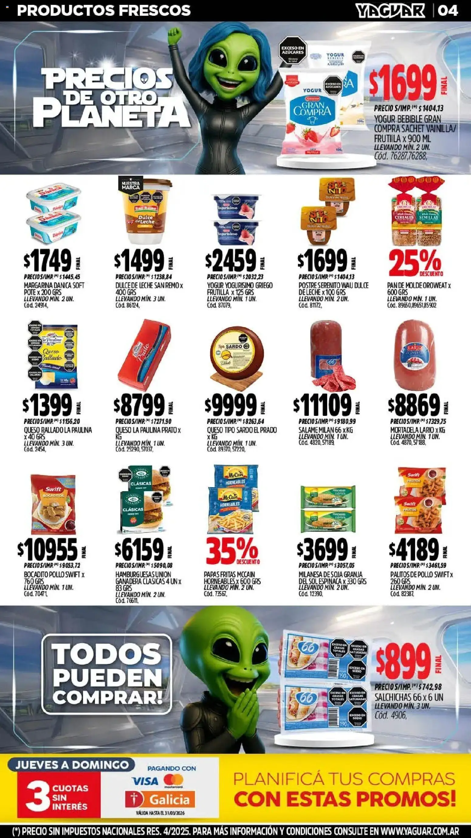 Yaguar - Oferta Semanal Mar del Plata │ válido desde el 02.03.2026 | Página: 4 | Productos: Pollo, Frutilla, Milanesa, Mortadela