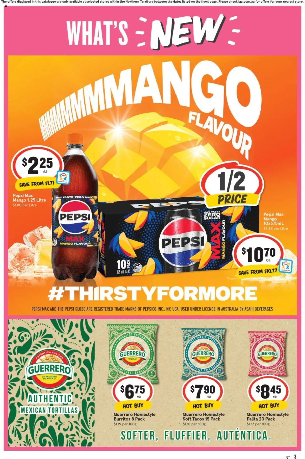 IGA catalogue - valid from 20.08.2025 | Page: 3 | Products: Tea, Pasta, Chips, Ice cream