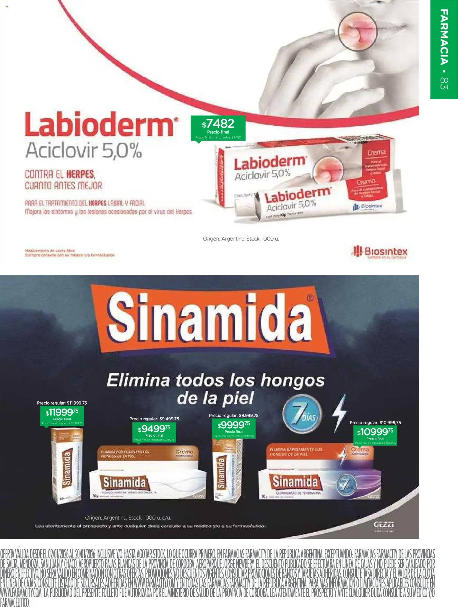 Farmacity catálogo │ válido desde el 02.01.2026 | Página: 83 | Productos: Hongos, Crema