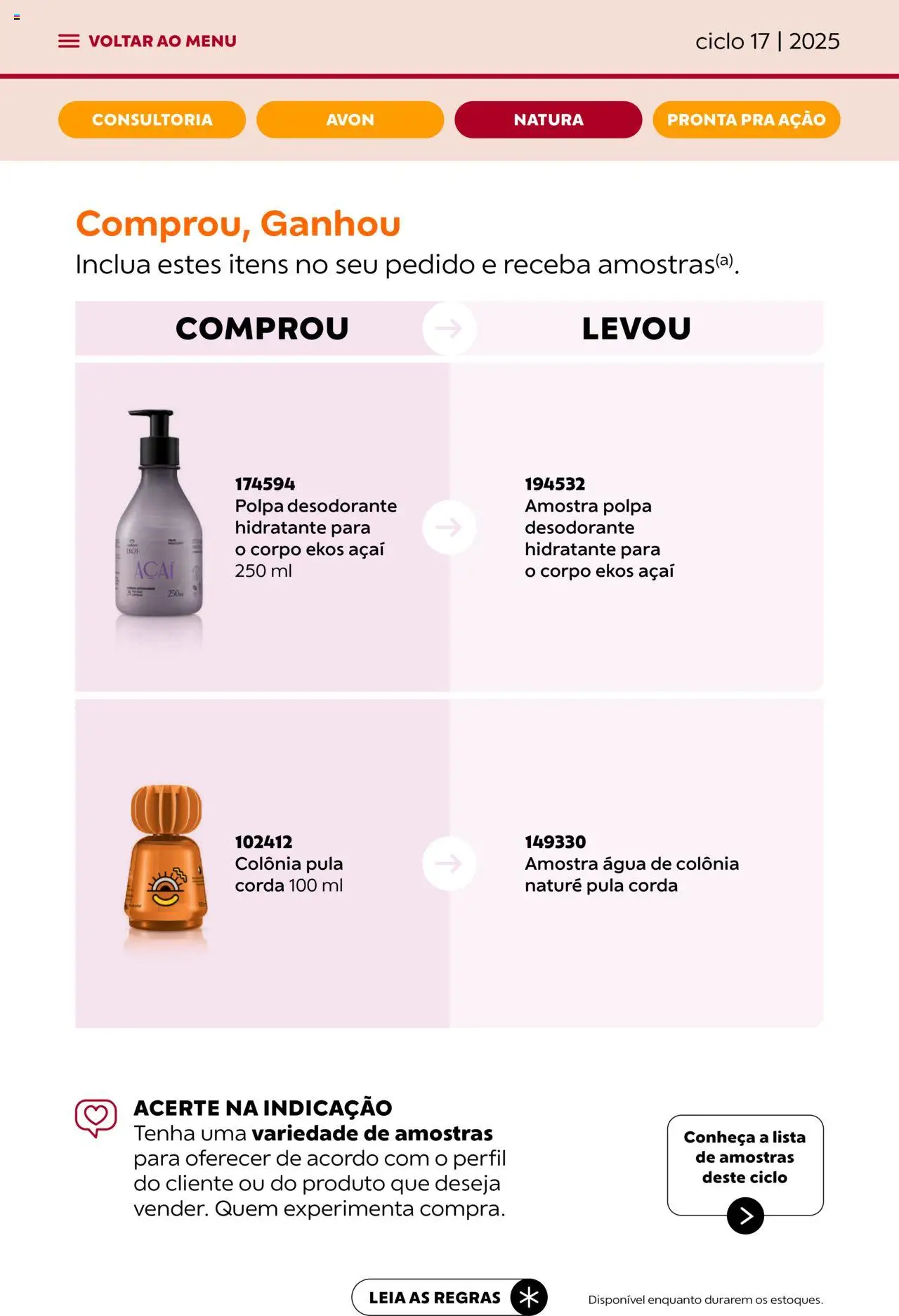 Avon Folheto - válido de 07.10.2025 | Página: 68 | Produtos: Corda, Desodorante, Açaí