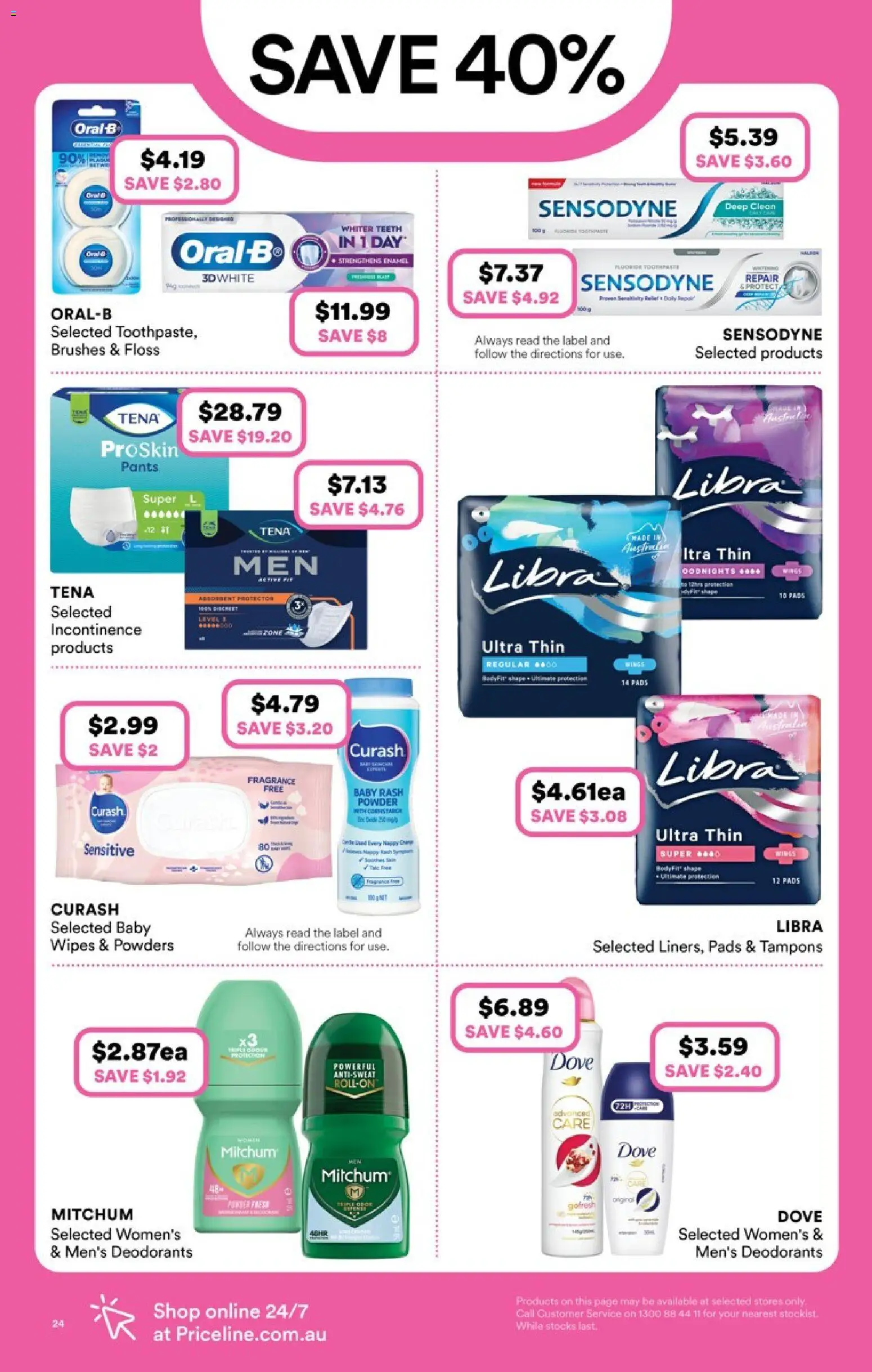 Priceline Pharmacy catalogue - valid from 19.02.2026 | Page: 24 | Products: Powder, Toothpaste, Pants, Tampons