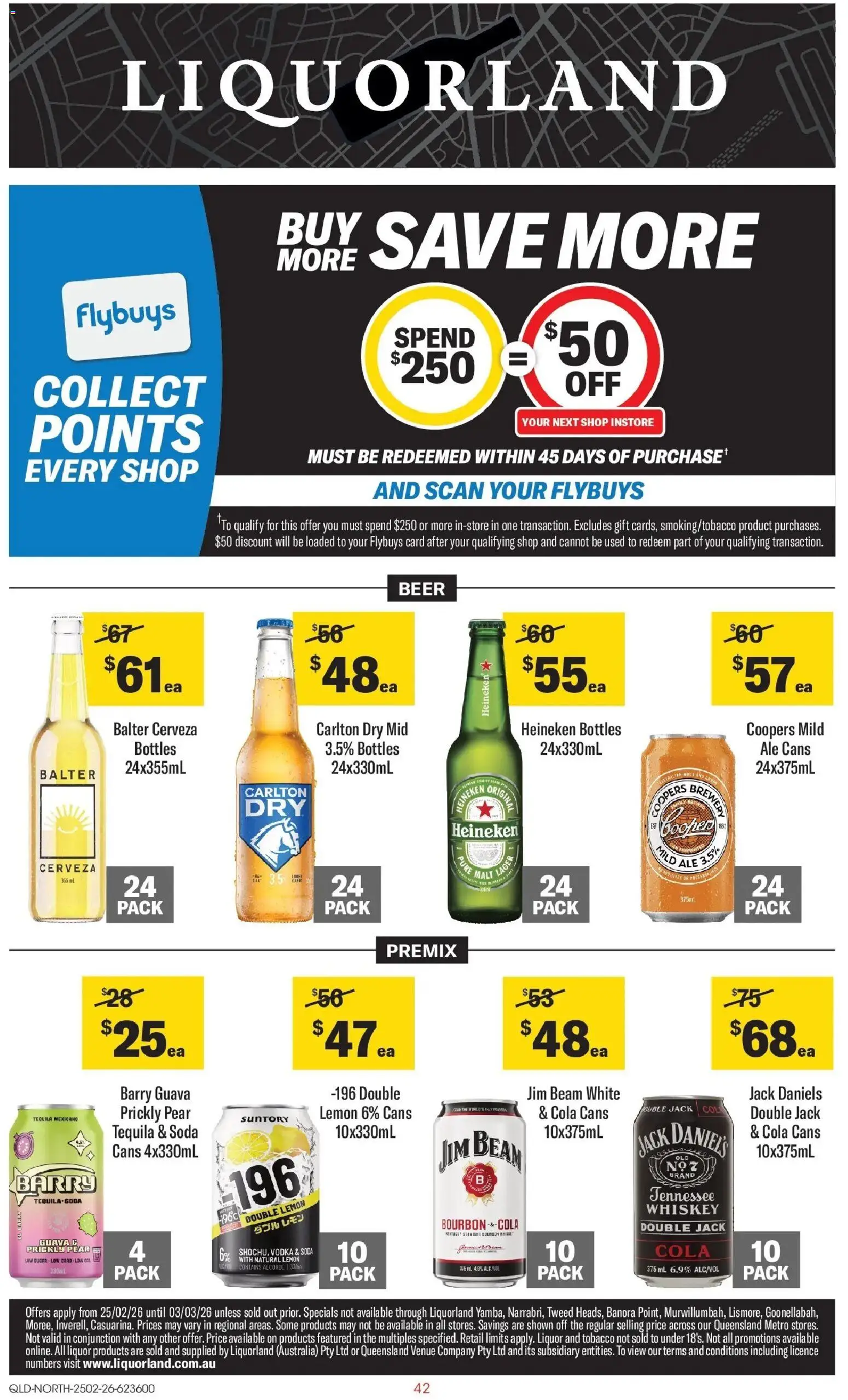 Coles catalogue - valid from 25.02.2026 | Page: 42 | Products: Beer, Bourbon, Whiskey, Lemon