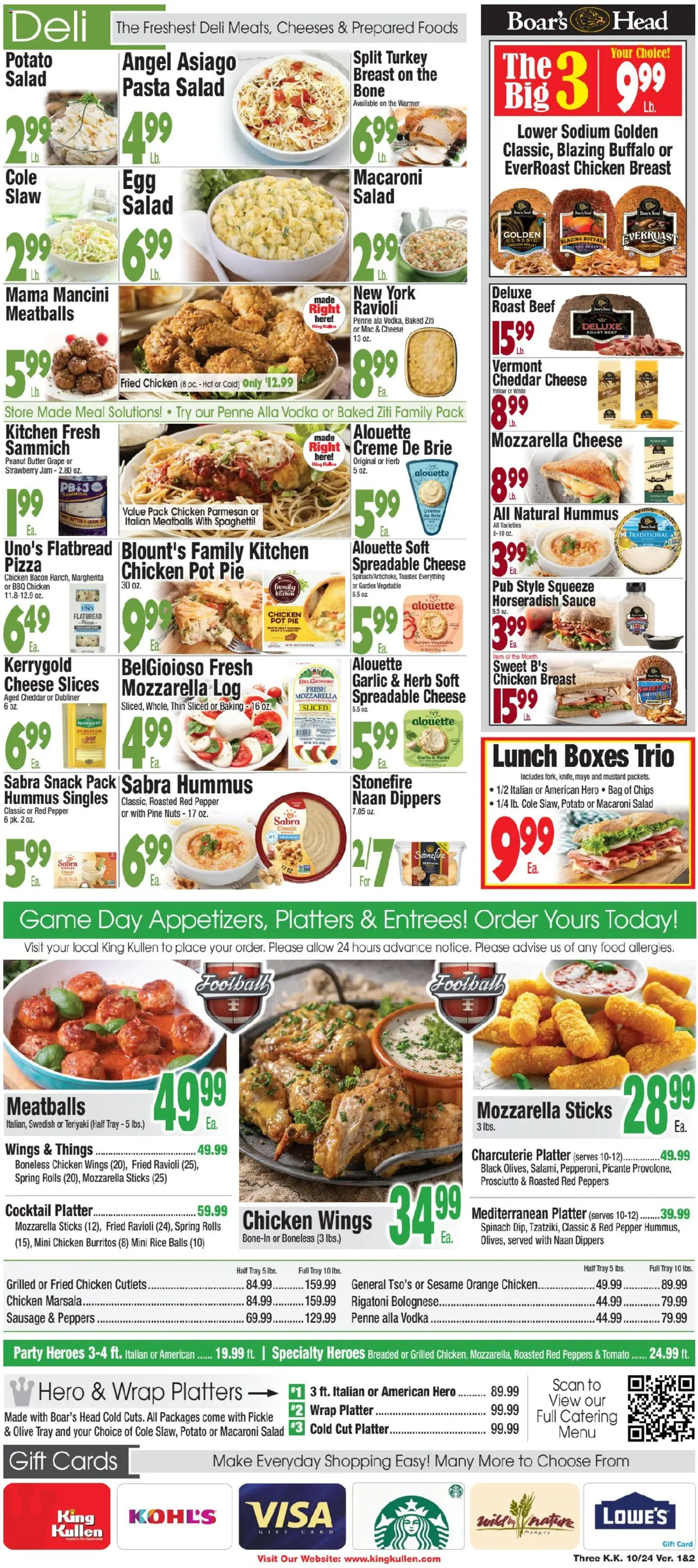 King Kullen Weekly Ad - valid from 24.10.2025 | Page: 3 | Products: Spinach, Pizza, Beef, Chips