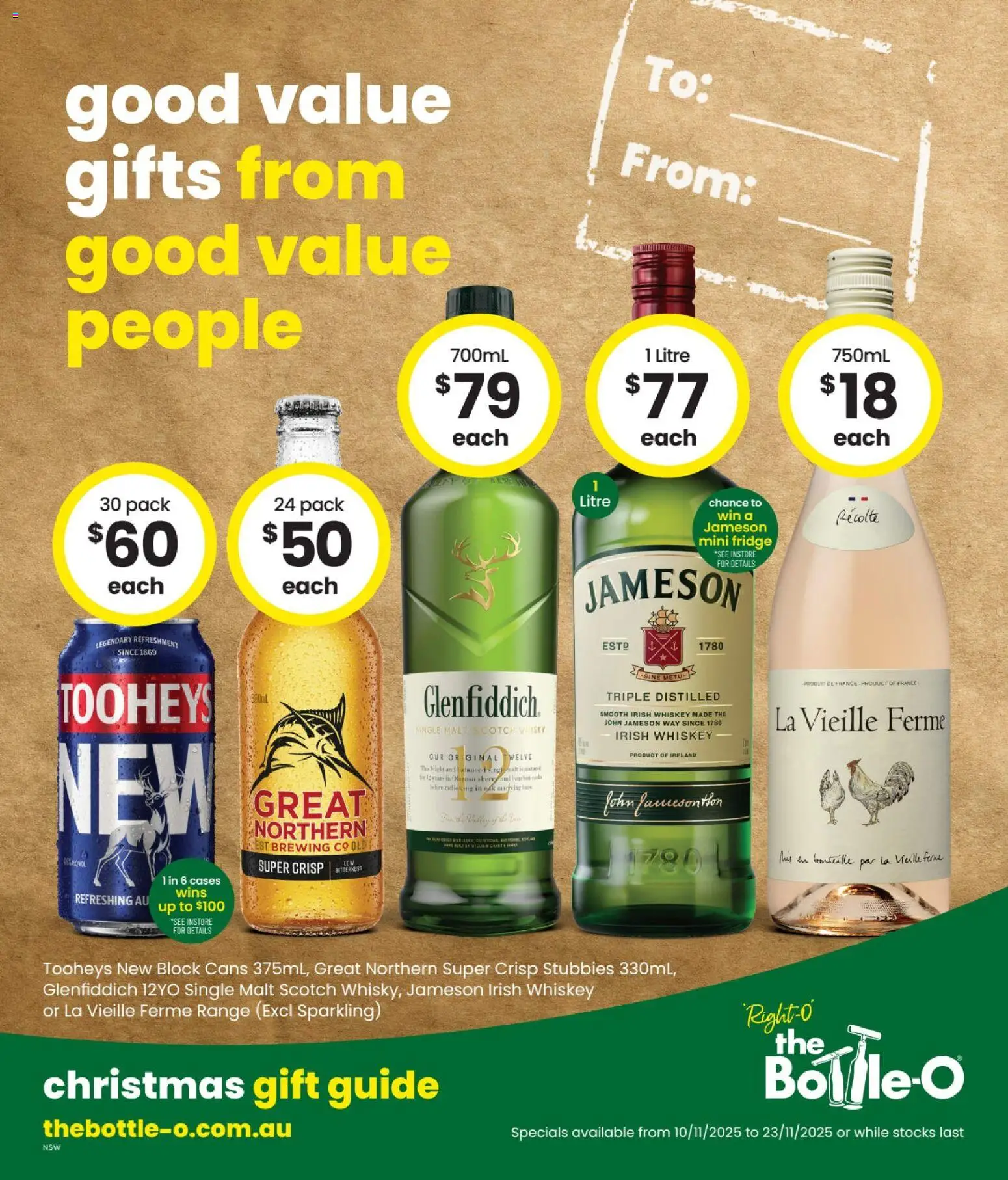 The Bottle-O catalogue - valid from 10.11.2025 | Page: 1 | Products: Whiskey, Scotch, Fridge