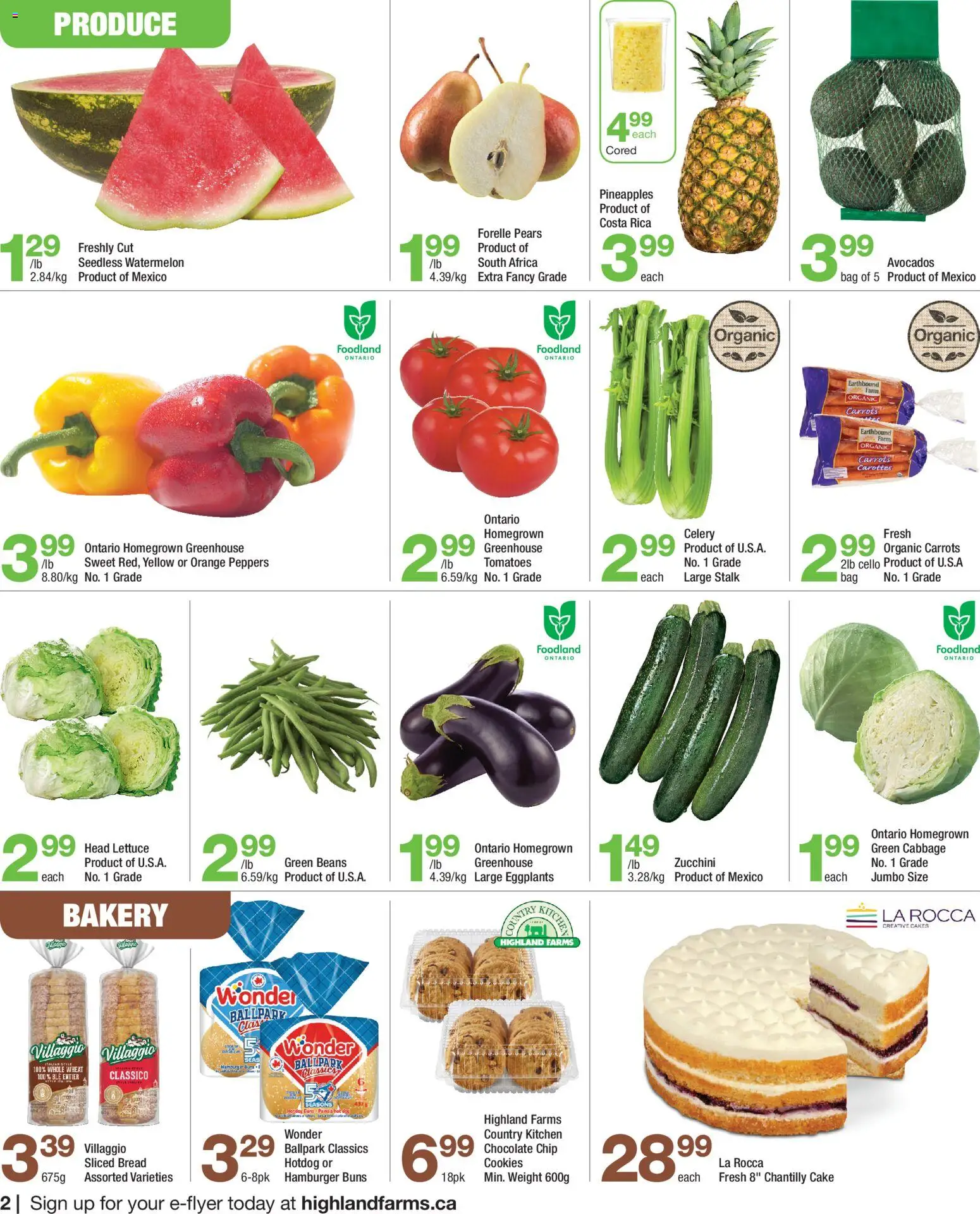 Highland Farms flyer valid from 23.04.2026 | Page: 2 | Products: Bag, Bread, Chocolate, Tomatoes