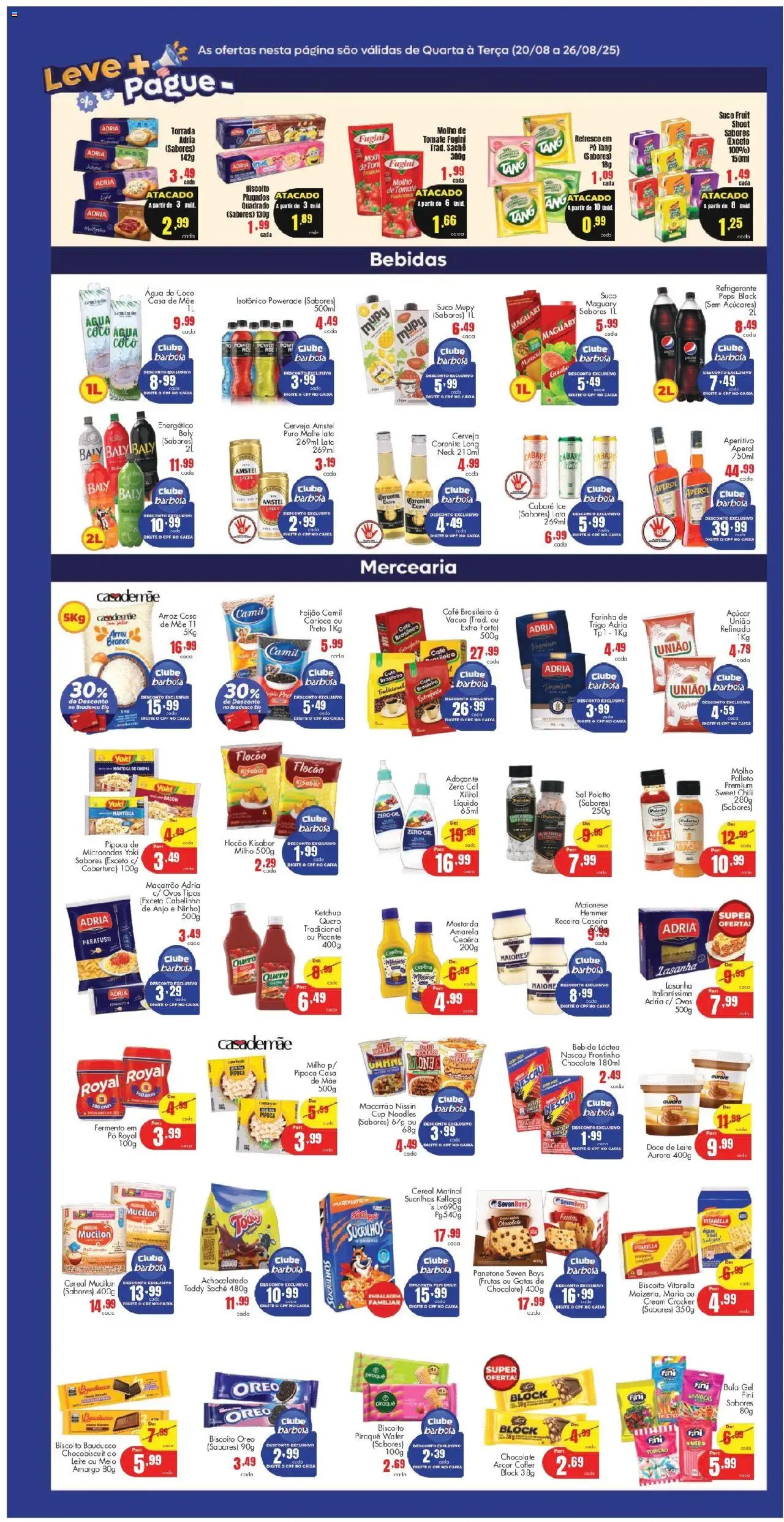 Barbosa Supermercados Folheto - válido de 20.08.2025 | Página: 3 | Produtos: Cará, Maionese, Doce de leite, Pipoca