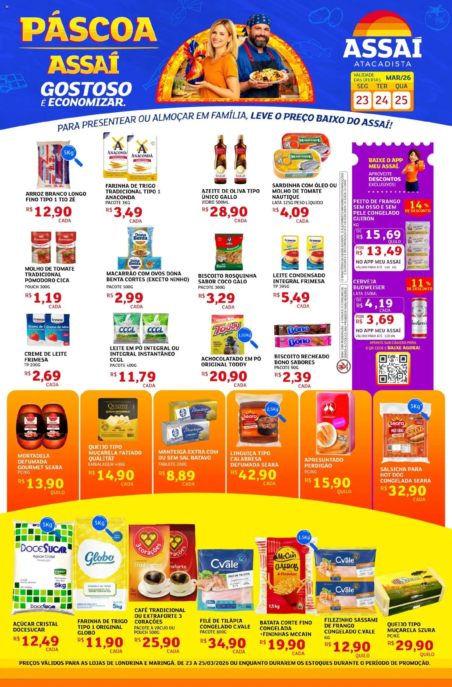 Assaí Atacadista Folheto - válido de 23.03.2026 | Página: 1 | Produtos: Cerveja, Arroz, Frango, Câmera