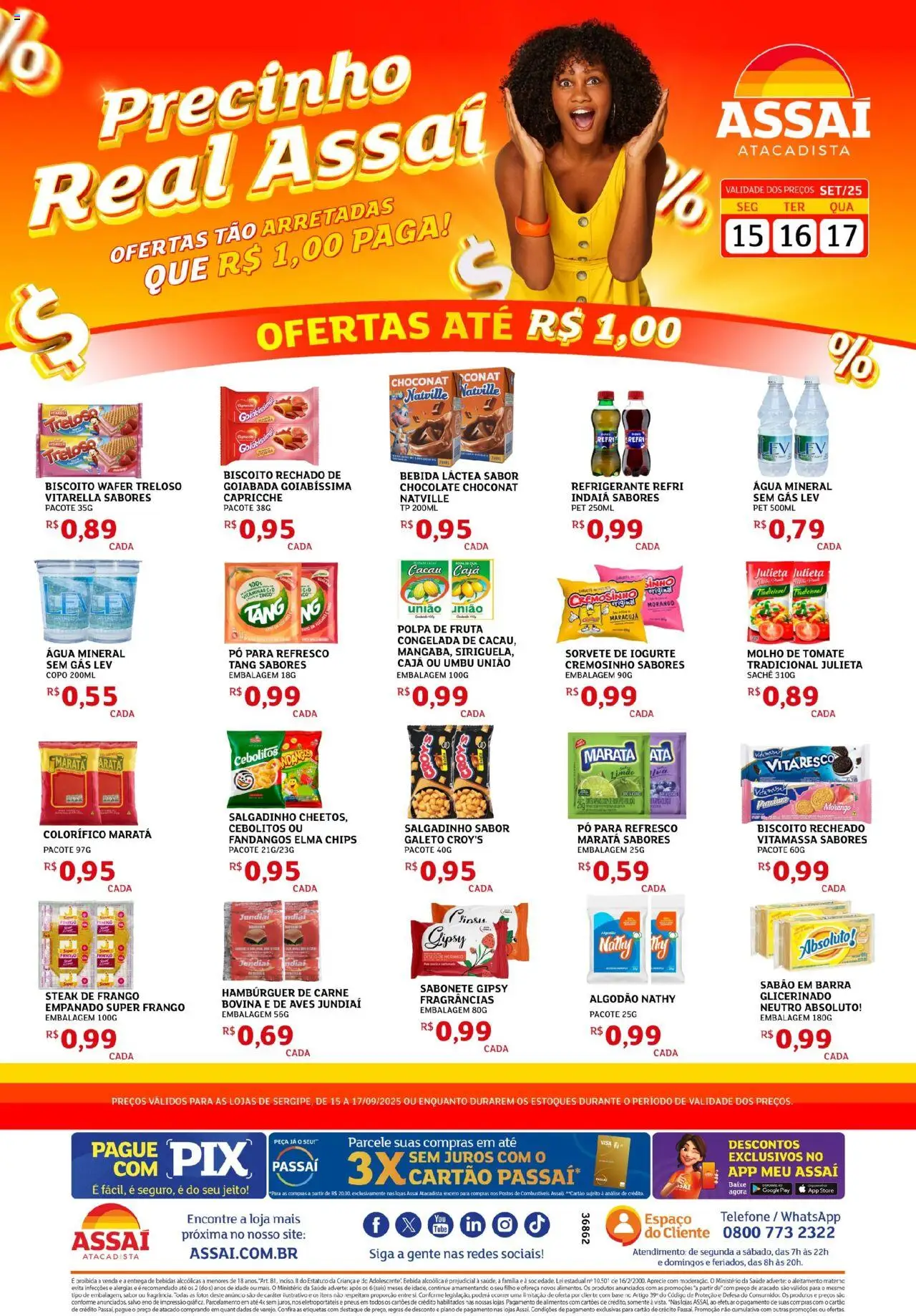 Assaí Atacadista Folheto - válido de 15.09.2025 | Página: 1 | Produtos: Biscoito, Refresco, Sabão, Sabonete