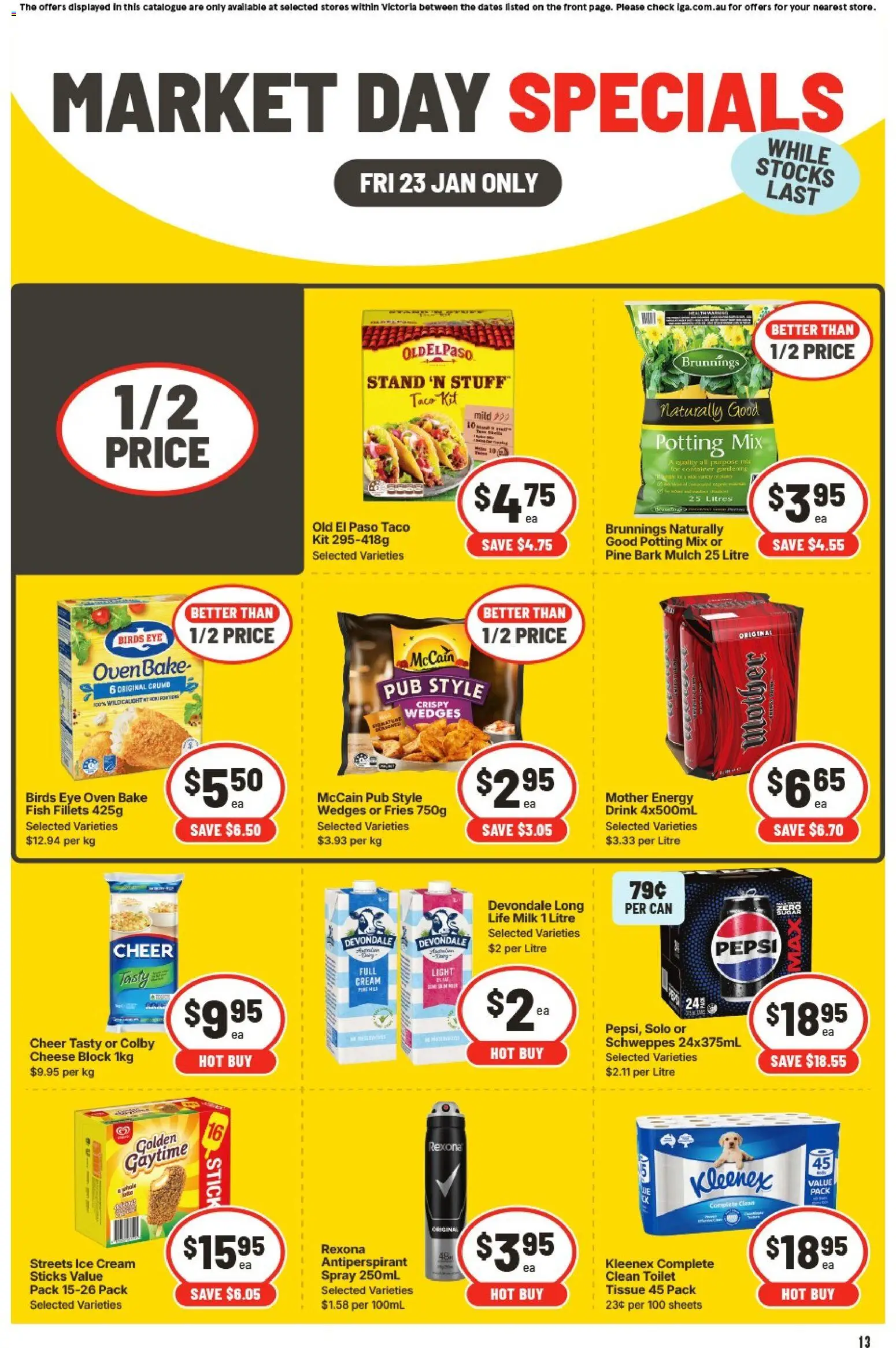 IGA catalogue - valid from 23.01.2026 | Page: 3 | Products: Toilet, Light, Pepsi, Ice cream