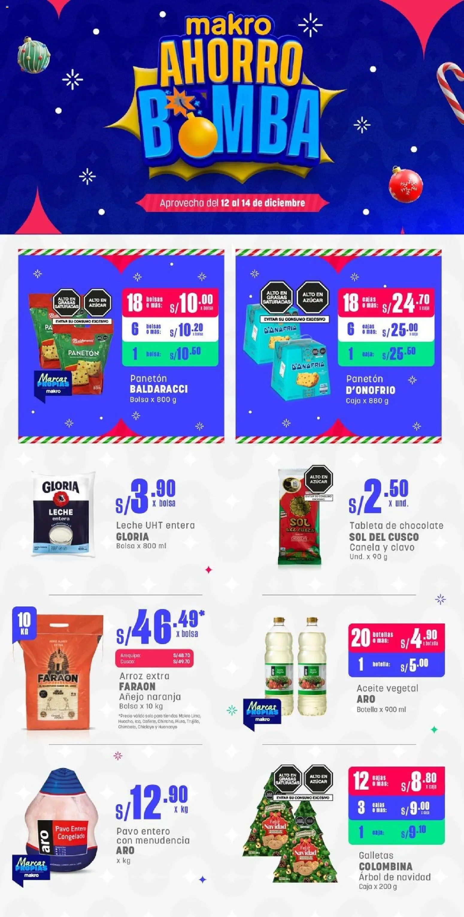 Catálogo Makro válido desde 12.12.2025 | Página: 1 | Productos: Caja, Chocolate, Tableta, Bolsa