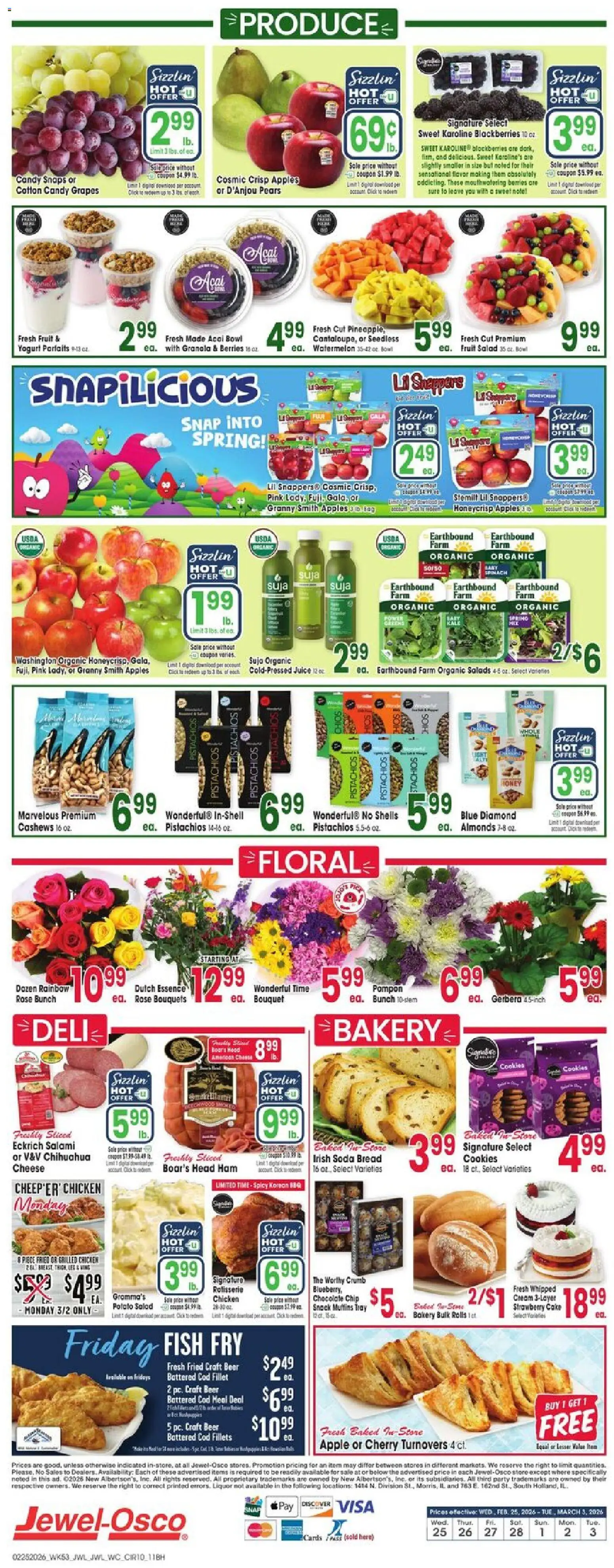 Jewel Osco Weekly Ad - IN - valid from 25.02.2026 | Page: 10 | Products: Yogurt, Apples, Cookies, Bag