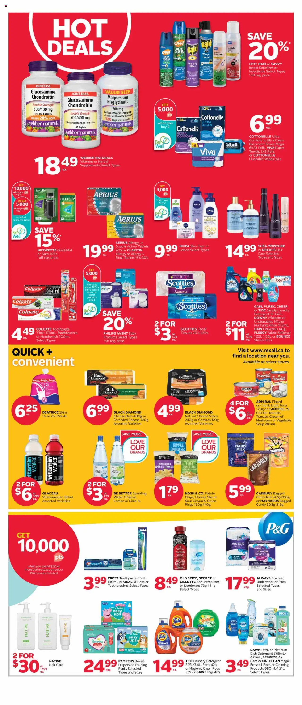 Rexall flyer valid from 15.08.2025 | Page: 2 | Products: Cream, Deodorant, Fabric softener, Cheese