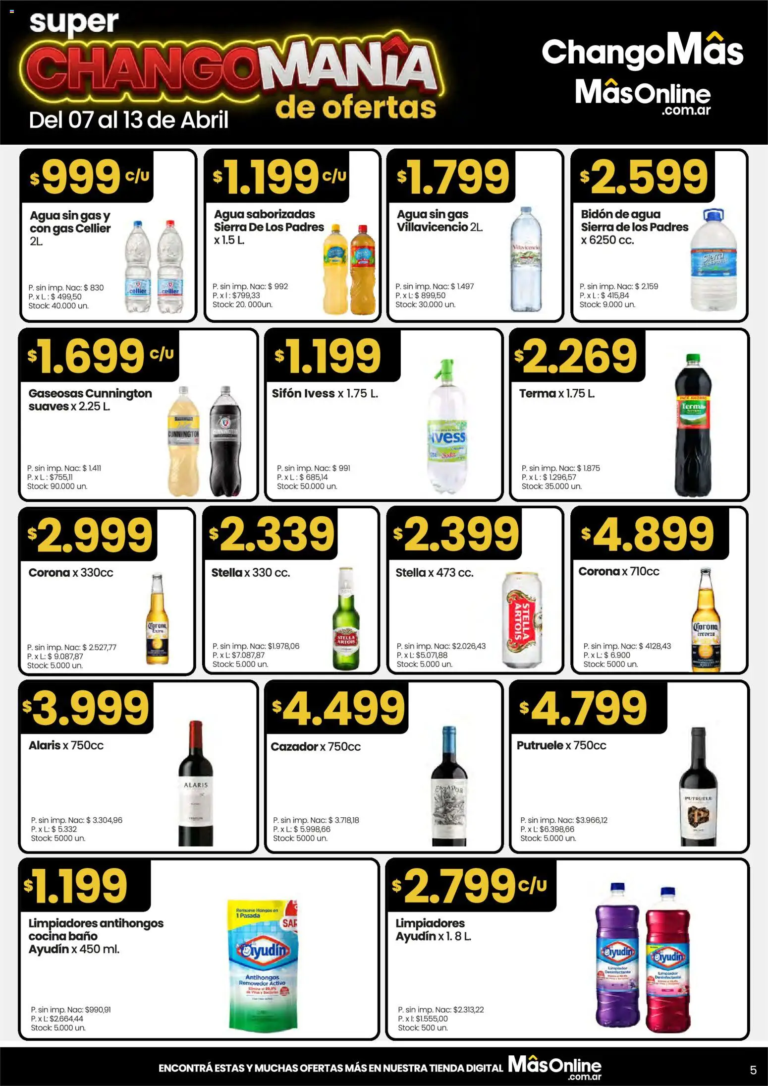 Changomas ofertas │ válido desde el 07.04.2026 | Página: 5 | Productos: Desinfectante, Bidón, Baño, Hongos