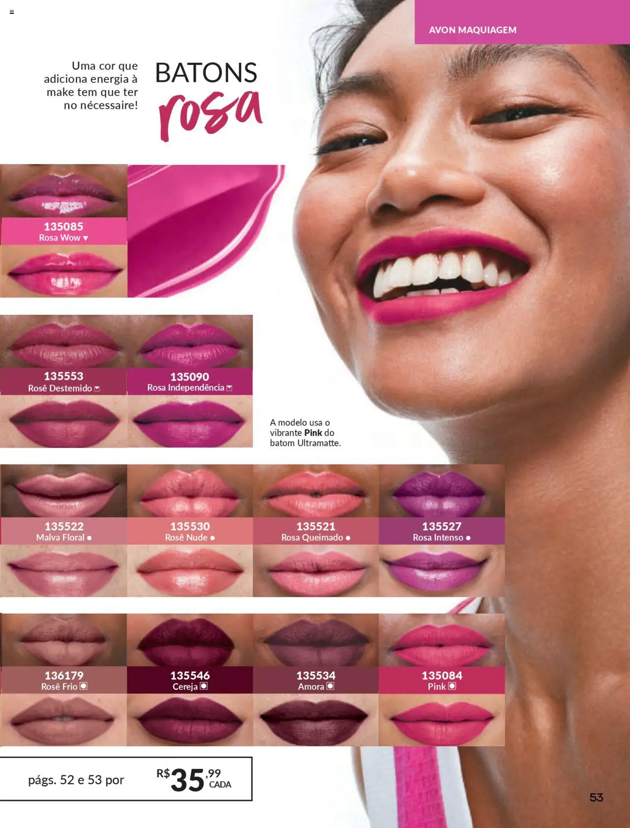 Avon Folheto - válido de 16.06.2025 | Página: 53 | Produtos: Cereja, Maquiagem, Batom, Necessaire