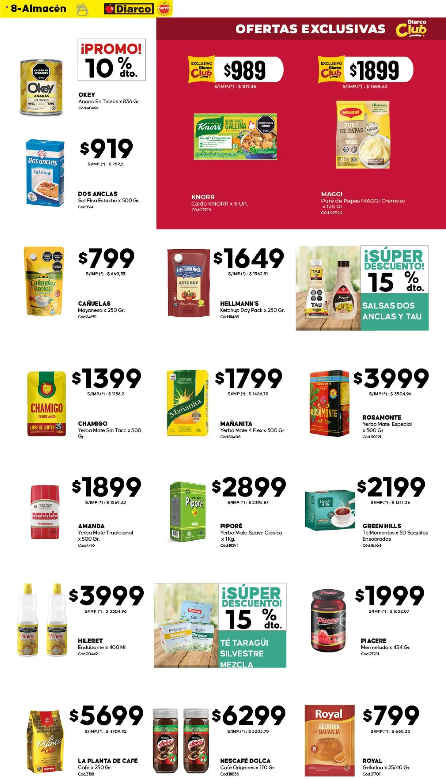 Diarco - Ofertas Diarco Barrio │ válido desde el 03.11.2025 | Página: 8 | Productos: Mayonesa, Sal, Té, Mermelada