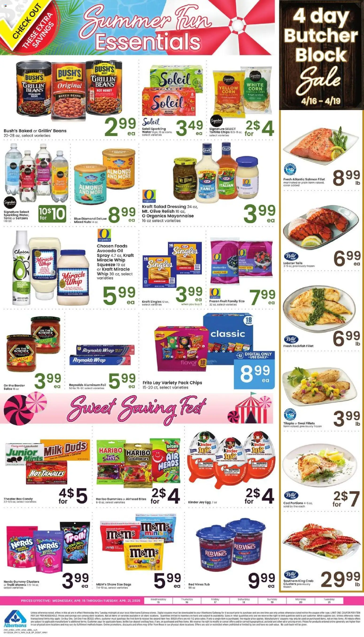 Albertsons Specialty Publication - valid from 15.04.2026 | Page: 1 | Products: Nuts, Avocado, Raspberry, Rod
