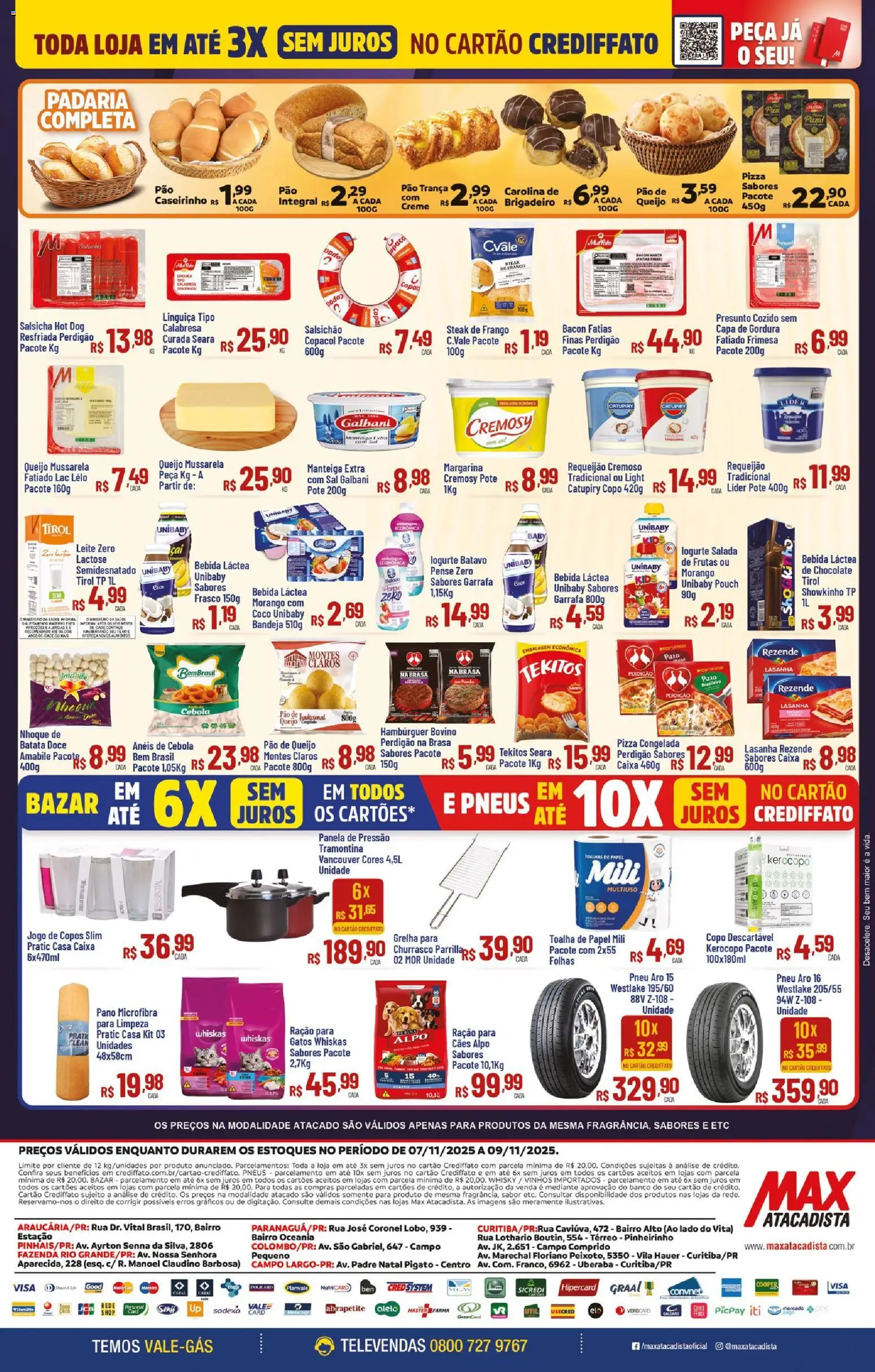 Max Atacadista Folheto - válido de 07.11.2025 | Página: 4 | Produtos: Chocolate, Presunto, Pizza, Bandeja