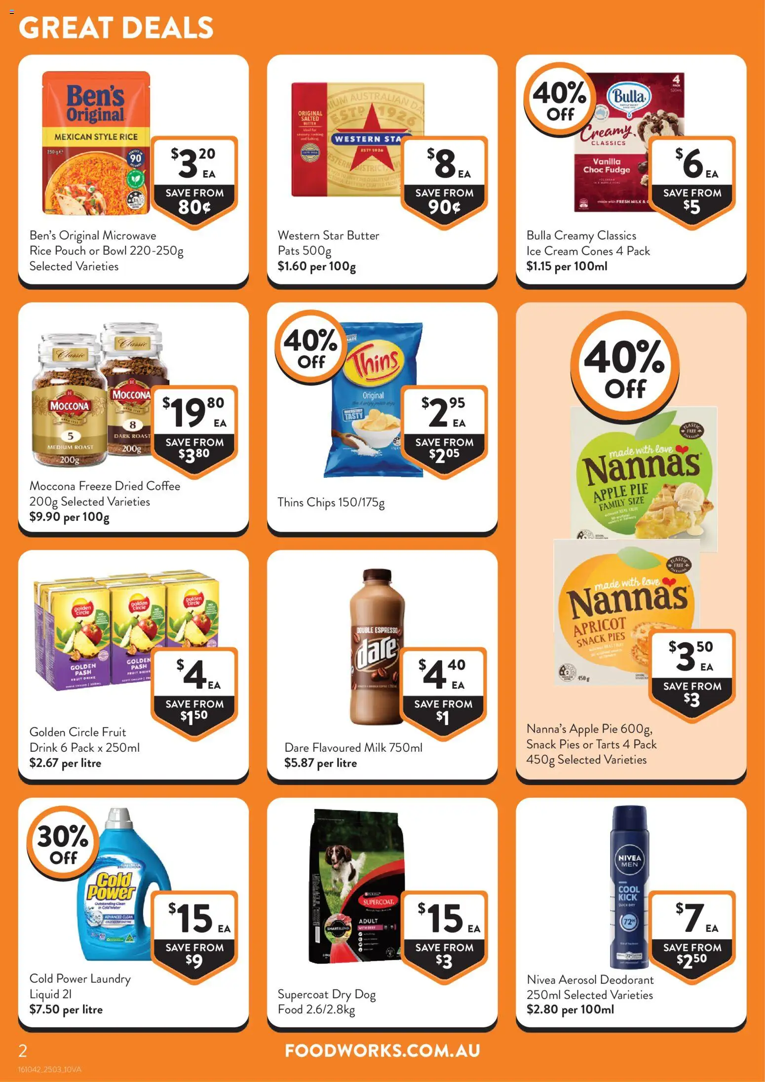 Foodworks catalogue - valid from 25.03.2026 | Page: 2 | Products: Milk, Butter, Chips, Water