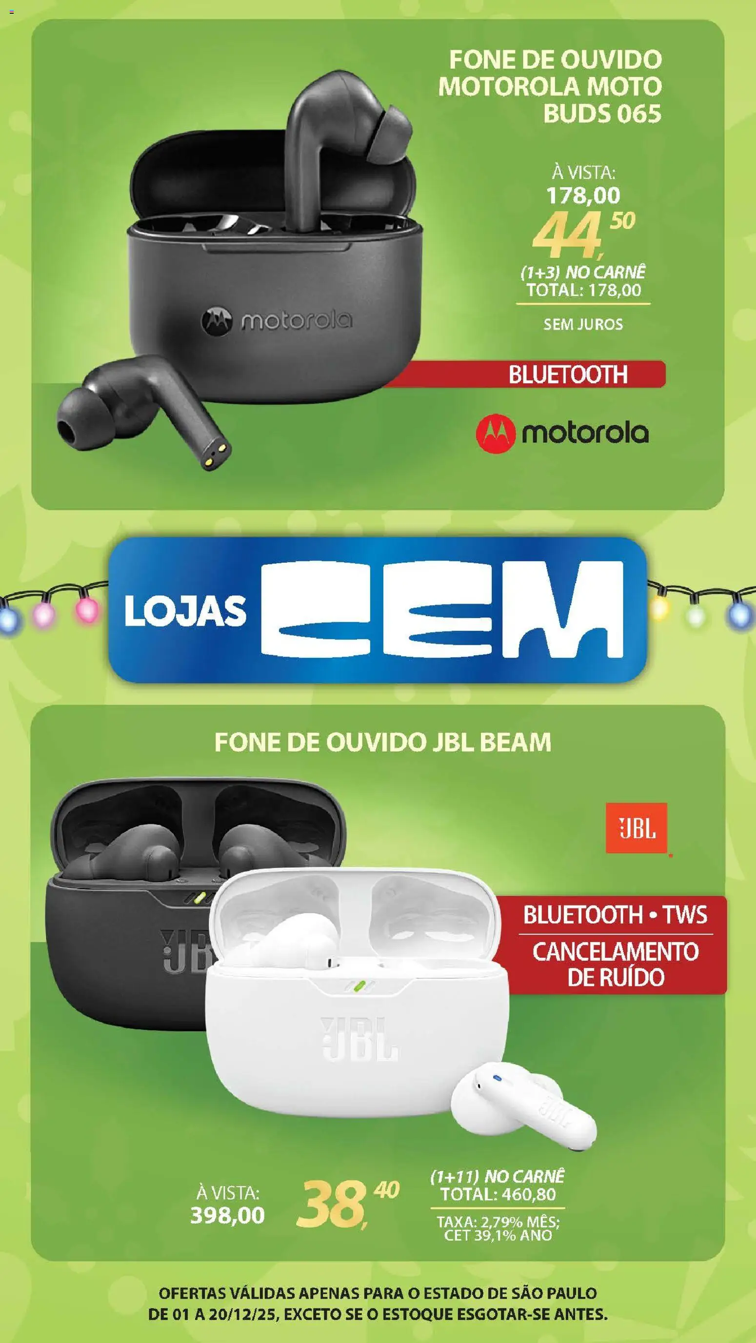 Lojas Cem Folheto - válido de 01.12.2025 | Página: 53 | Produtos: Carne, Fone de ouvido