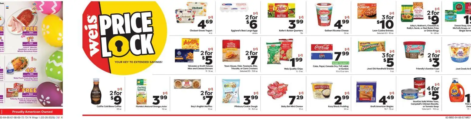 Weis Weekly Circular - DE - valid from 26.03.2026 | Page: 2 | Products: Yogurt, Eggs, Juice, Chips