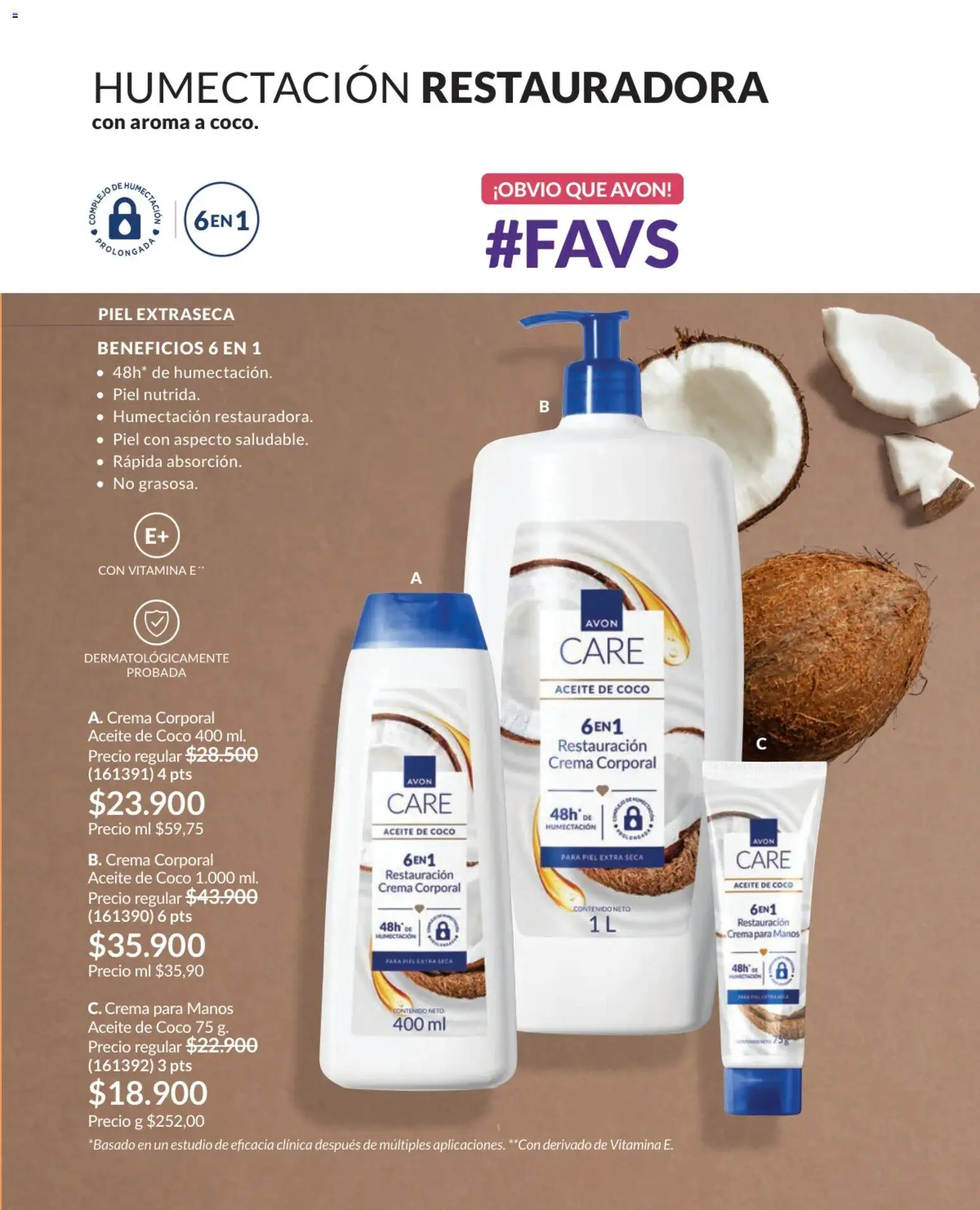 Avon revista - valida desde el 25.02.2026 | Página: 145 | Productos: Crema, Coco, Aceite