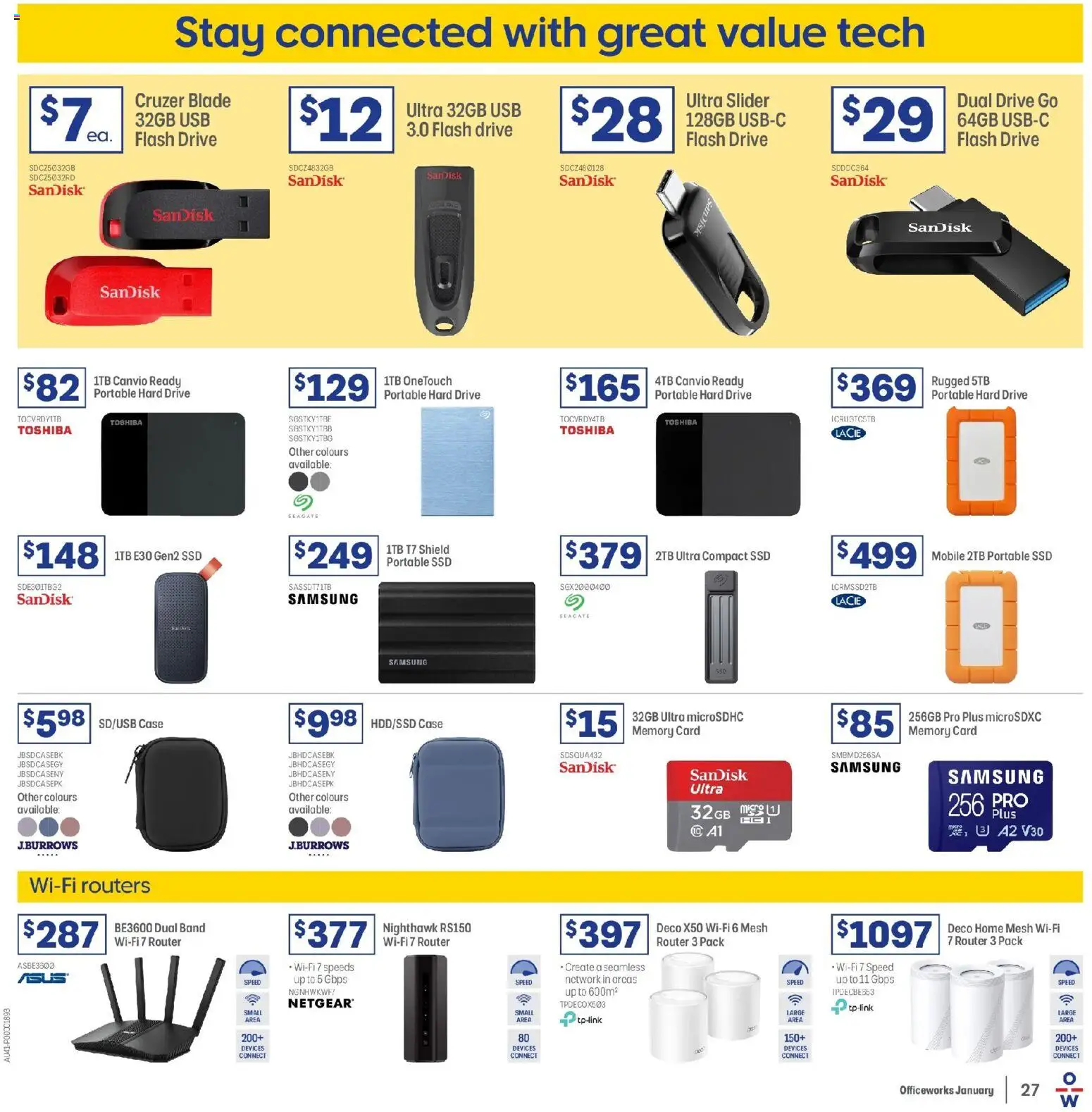Officeworks catalogue - valid from 01.01.2026 | Page: 27 | Products: Memory card, Case, Usb, Portable