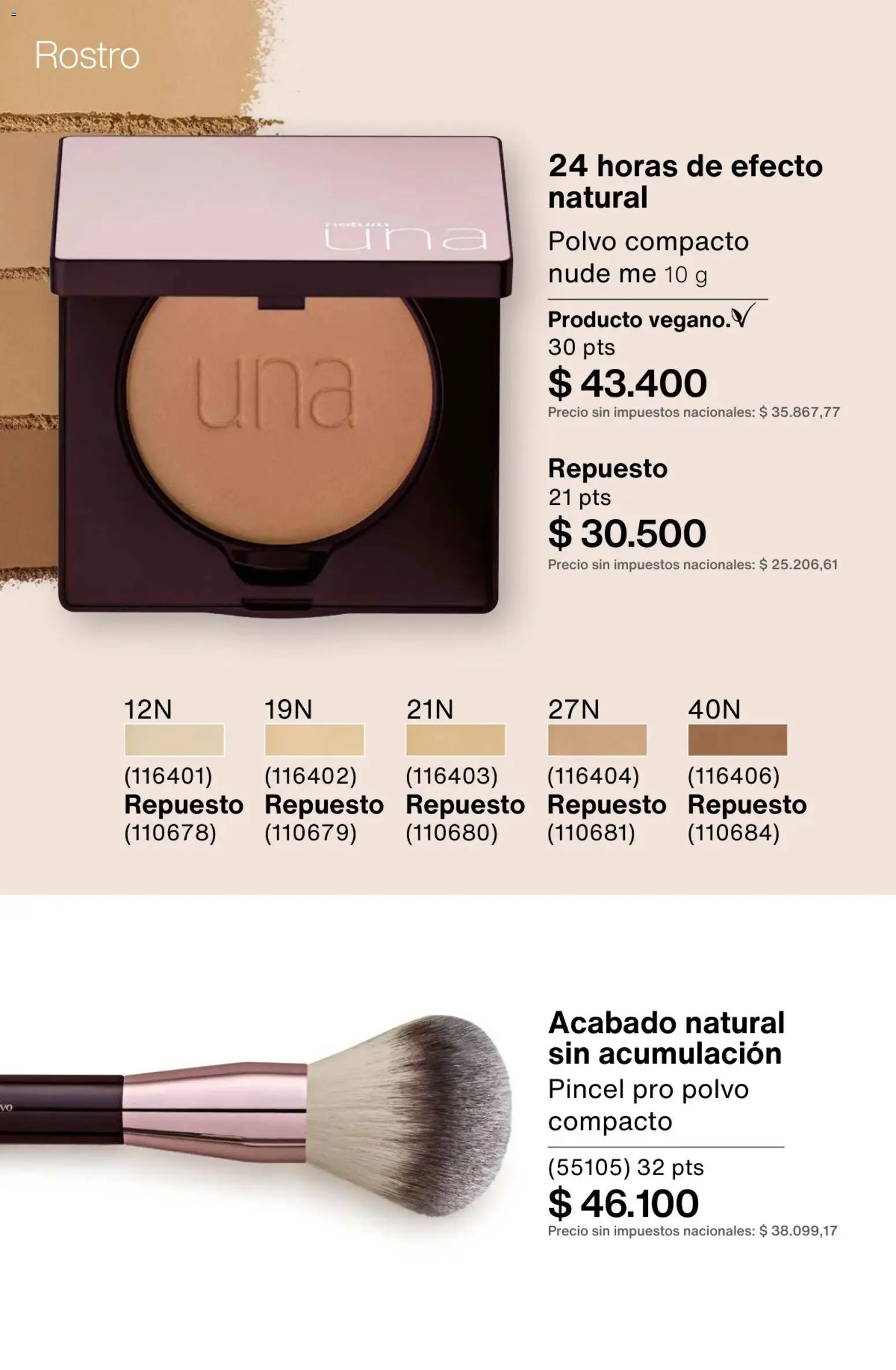 Catálogo Natura Ciclo 1/2026 │ válido desde el 06.01.2026 | Página: 120 | Productos: Polvo, Pincel, Polvo compacto