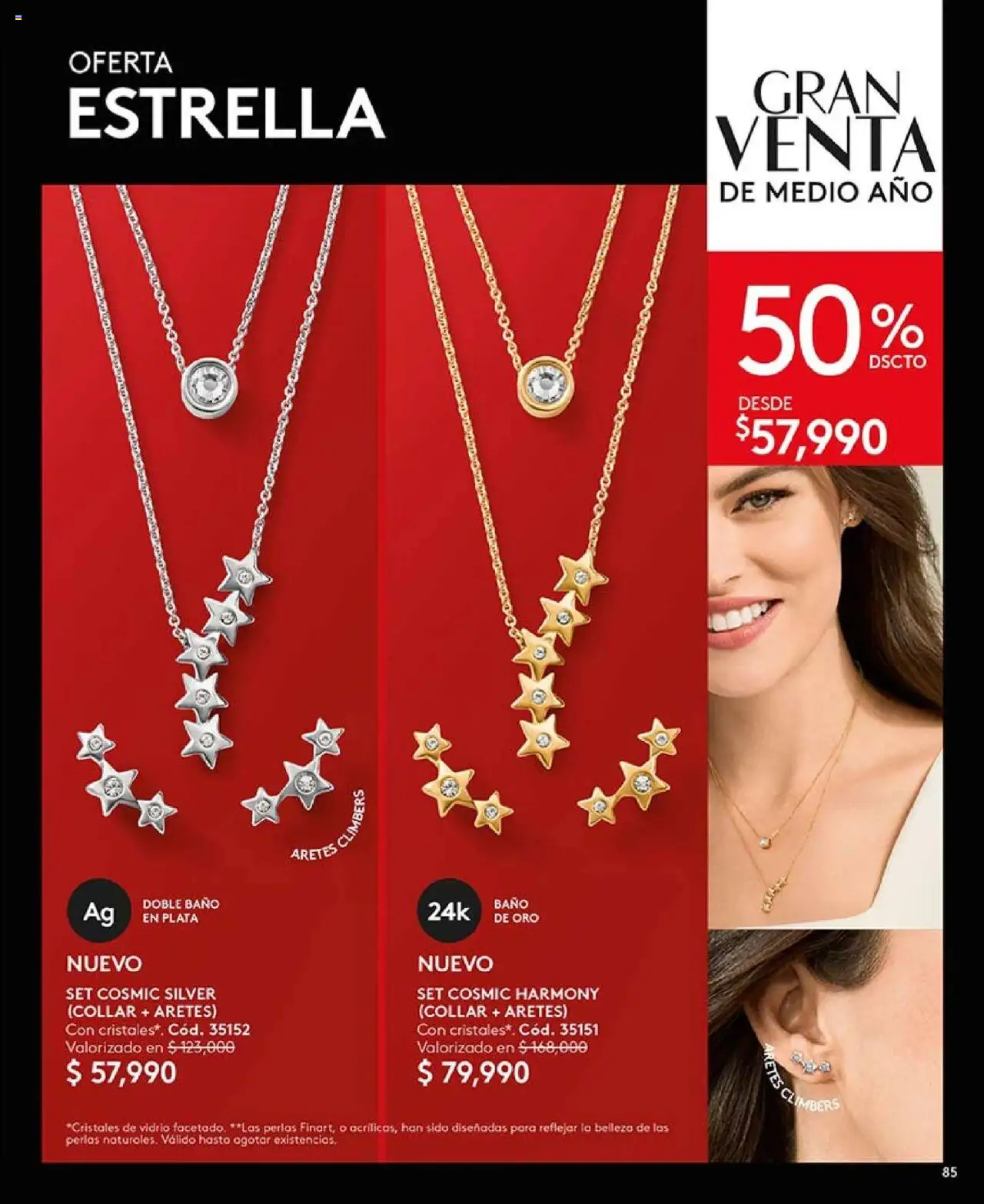 Ésika revista - valida desde el 16.06.2025 | Página: 85 | Productos: Aretes, Baño, Collar