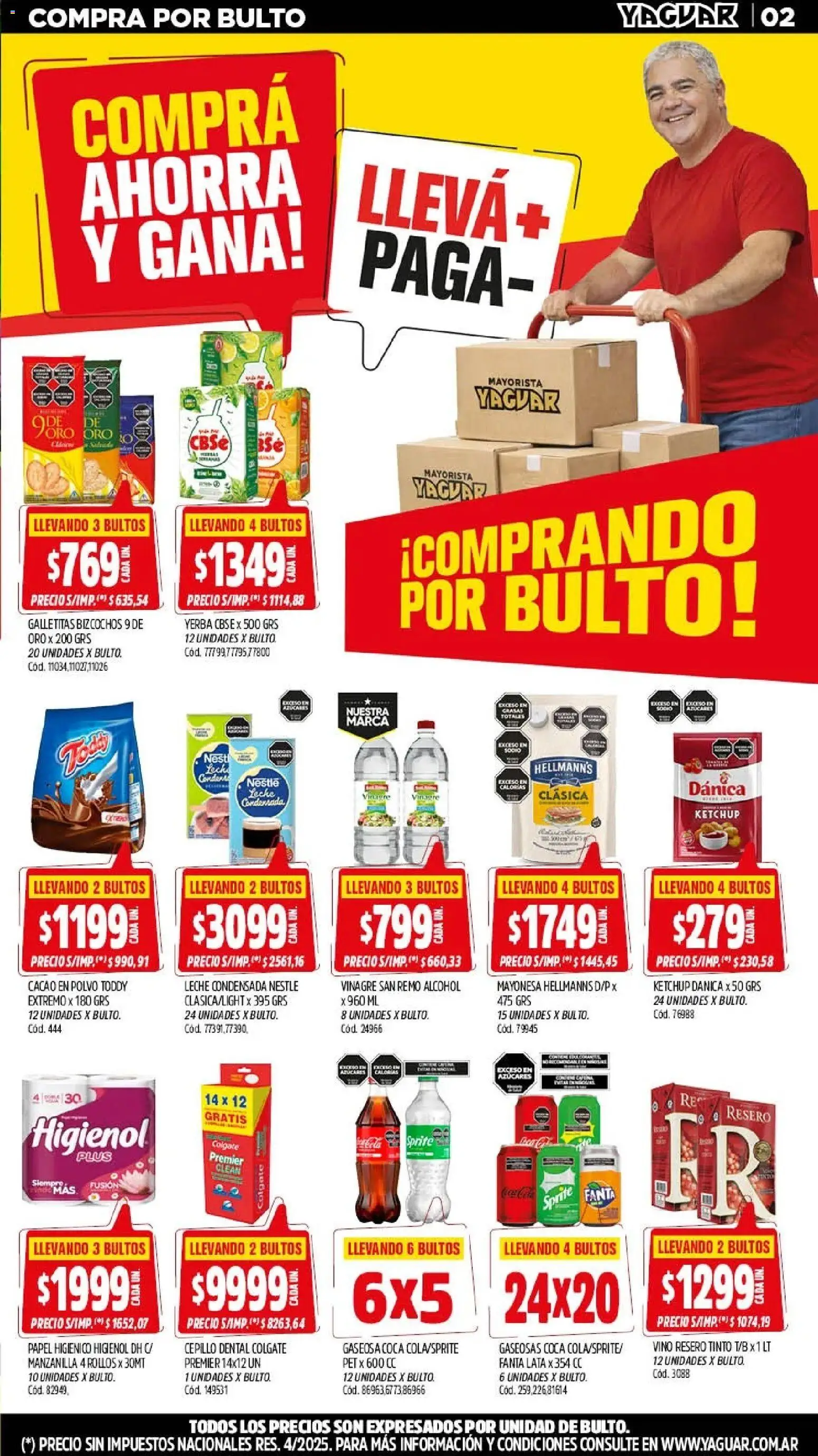 Yaguar catálogo │ válido desde el 16.03.2026 | Página: 2 | Productos: Papel higiénico, Ketchup, Cepillo, Gaseosa