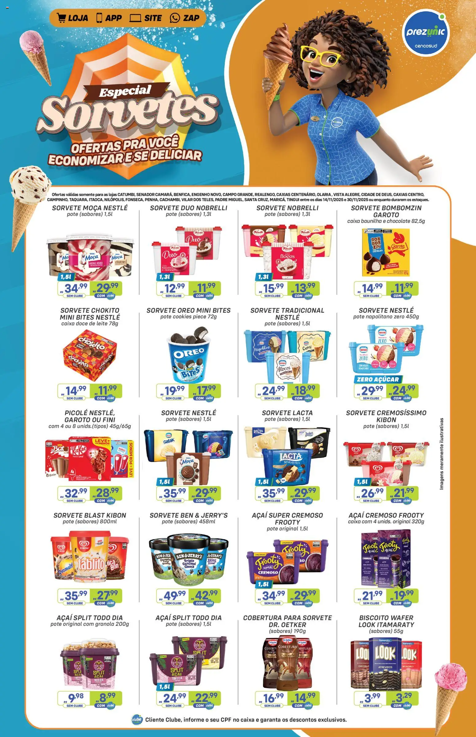 Prezunic Folheto - válido de 01.11.2025 | Página: 1 | Produtos: Leite, Chocolate, Creme, Doce de leite