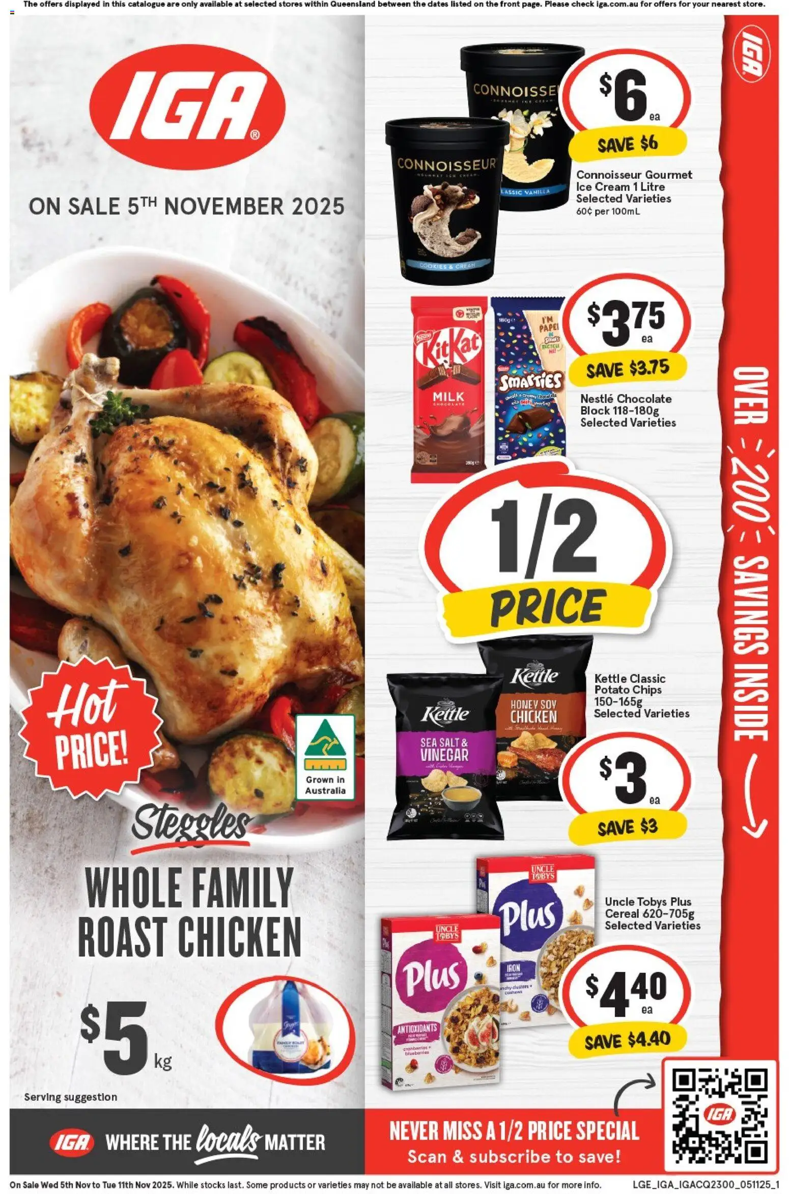 IGA catalogue - valid from 05.11.2025 | Page: 1 | Products: Cream, Salt, Vinegar, Kettle