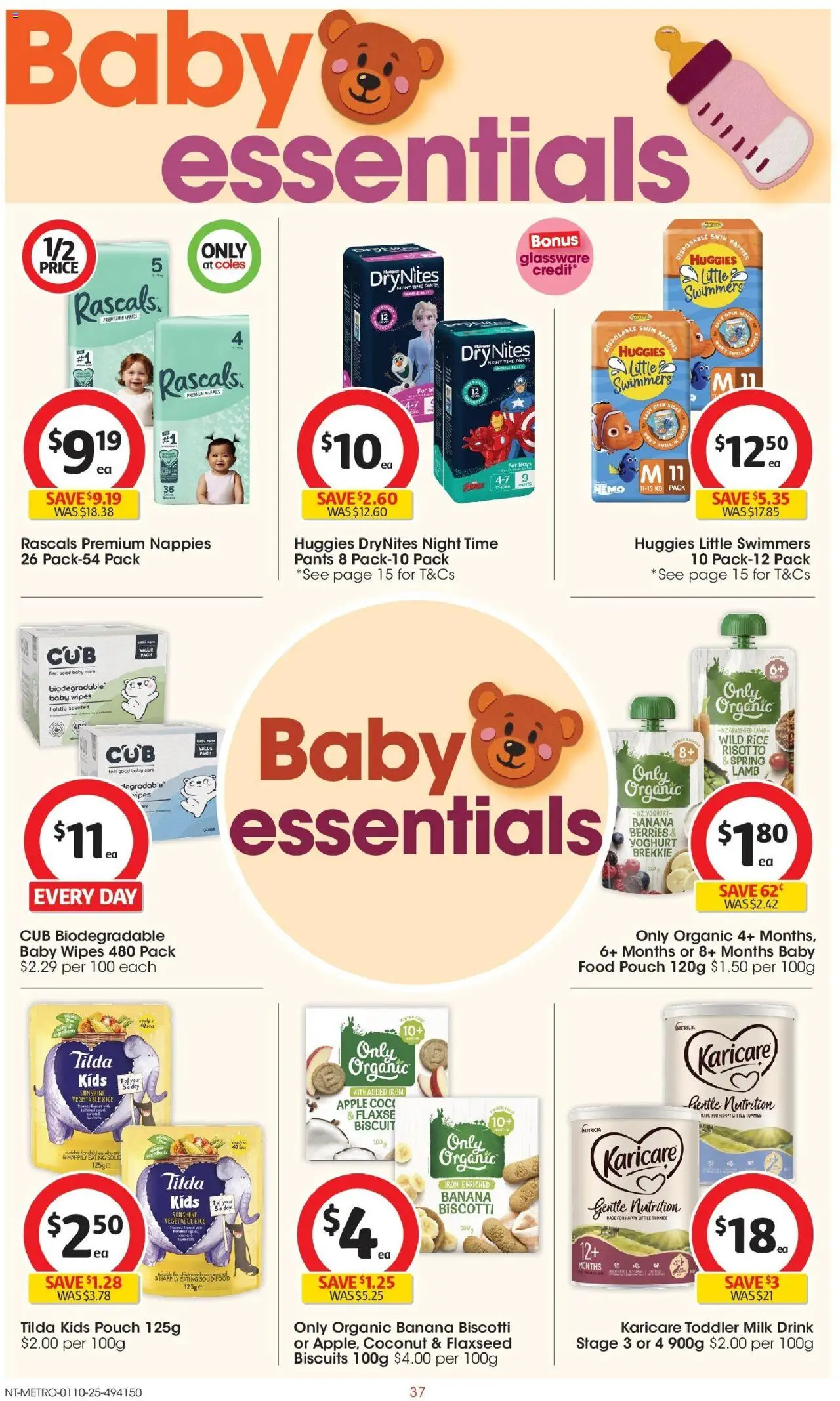 Coles catalogue - valid from 01.10.2025 | Page: 37 | Products: Lamb, Nappies, Biscuits, Iron