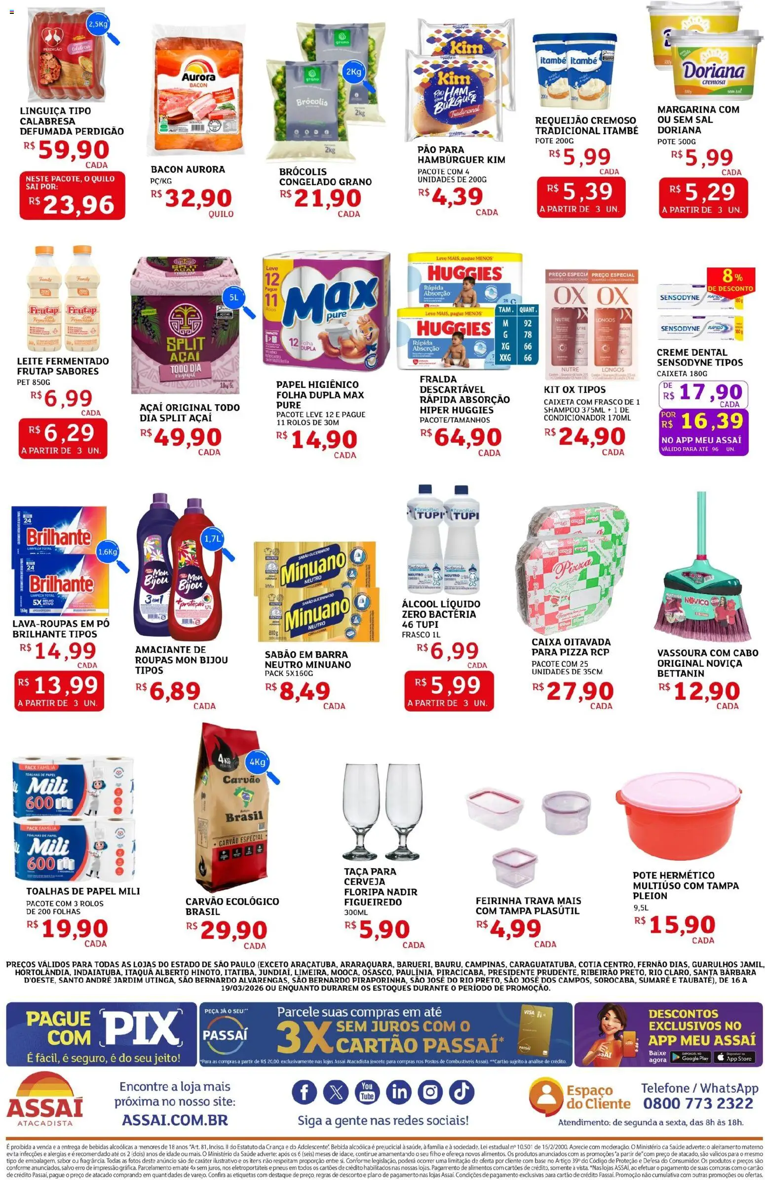 Assaí Atacadista Folheto - válido de 16.03.2026 | Página: 2 | Produtos: Shampoo, Doriana, Requeijão, Papel higiênico