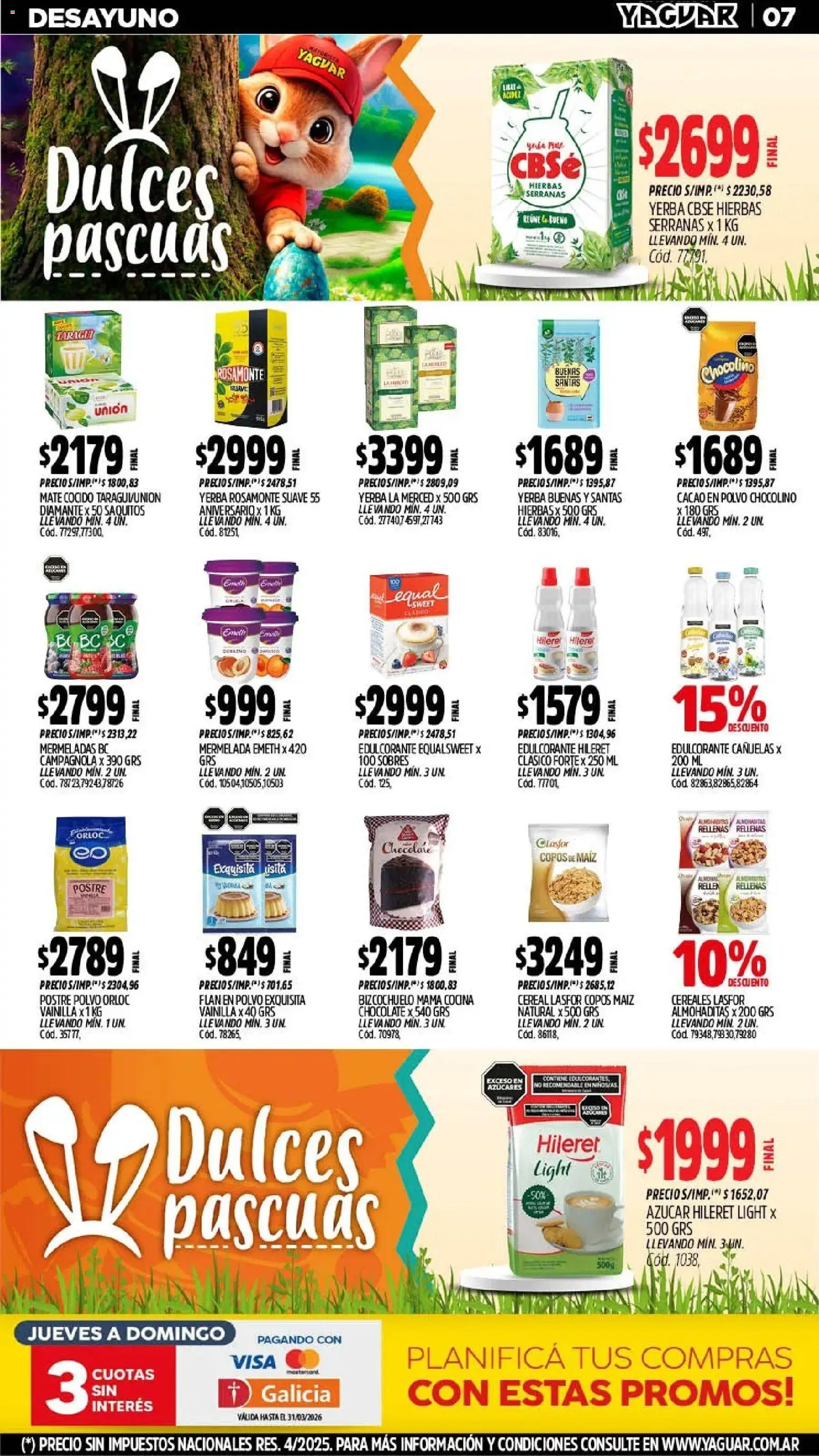 Yaguar - Oferta Semanal Trelew │ válido desde el 16.03.2026 | Página: 7 | Productos: Cocina, Yerba, Polvo, Mate cocido