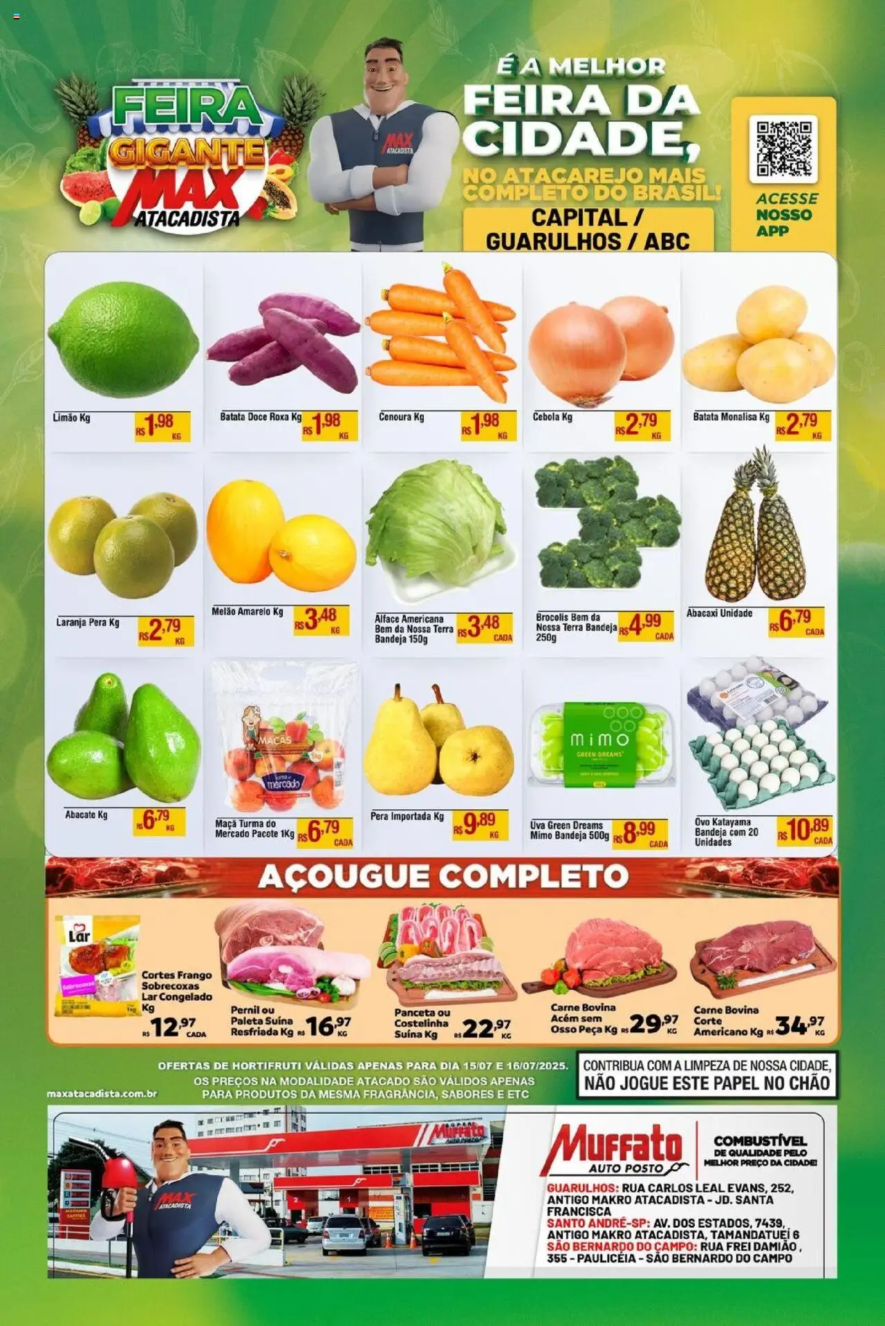 Max Atacadista Folheto - válido de 15.07.2025 | Página: 1 | Produtos: Cebola, Acém, Maçãs, Abacaxi